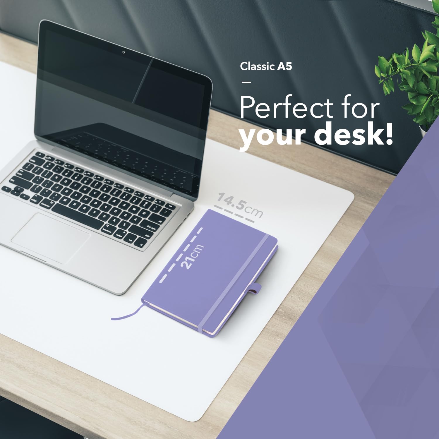 delka A5 Notebook - 220 Pages Ruled Journal with Vegan Leather Soft Cover | Purple 5