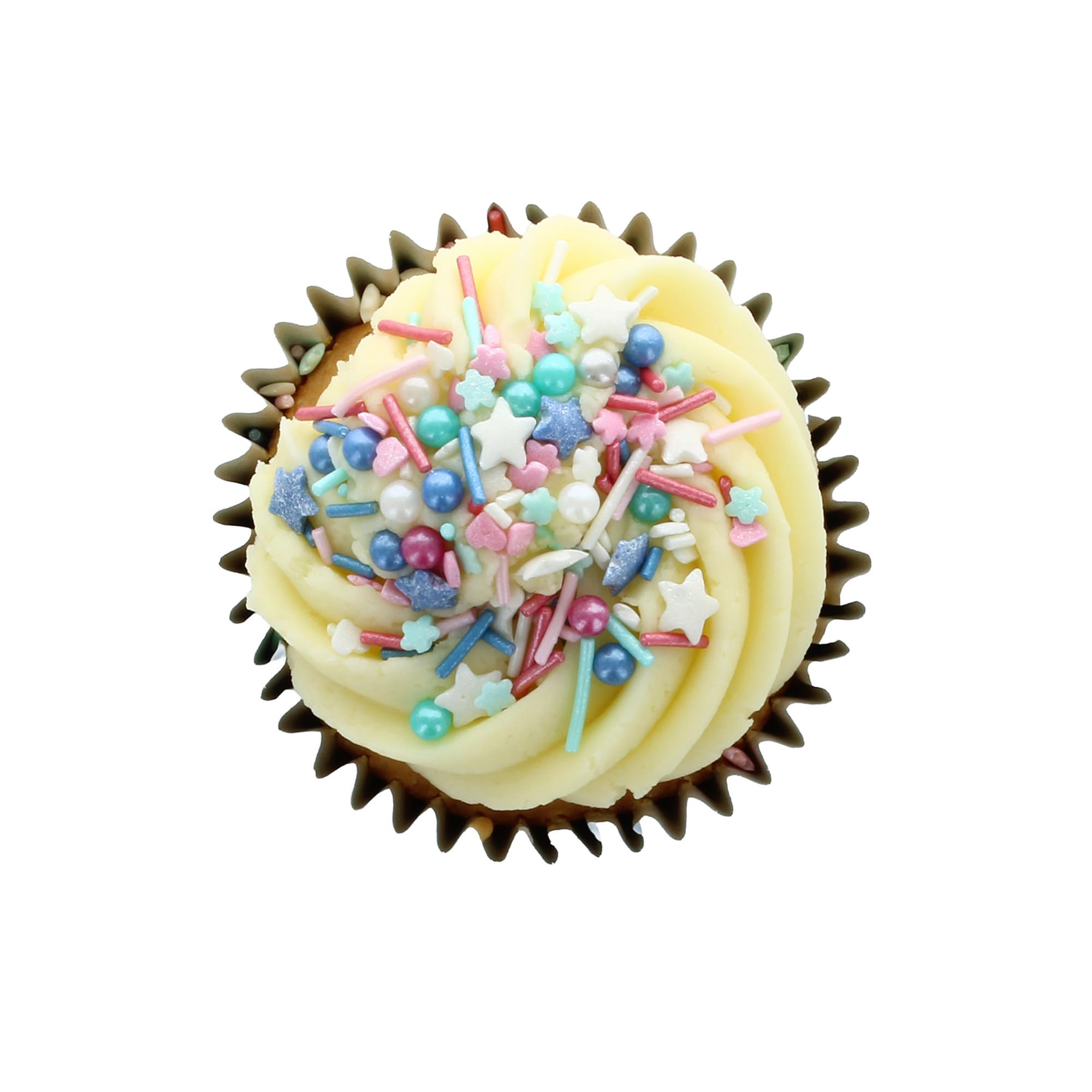 Mit Liebe gebacken – Party-Spass-Streusel-Mix | Essbare Kuchendekorationen in Blau, Rosa und Weiß | Wiederverschließbare 90-g-Flasche