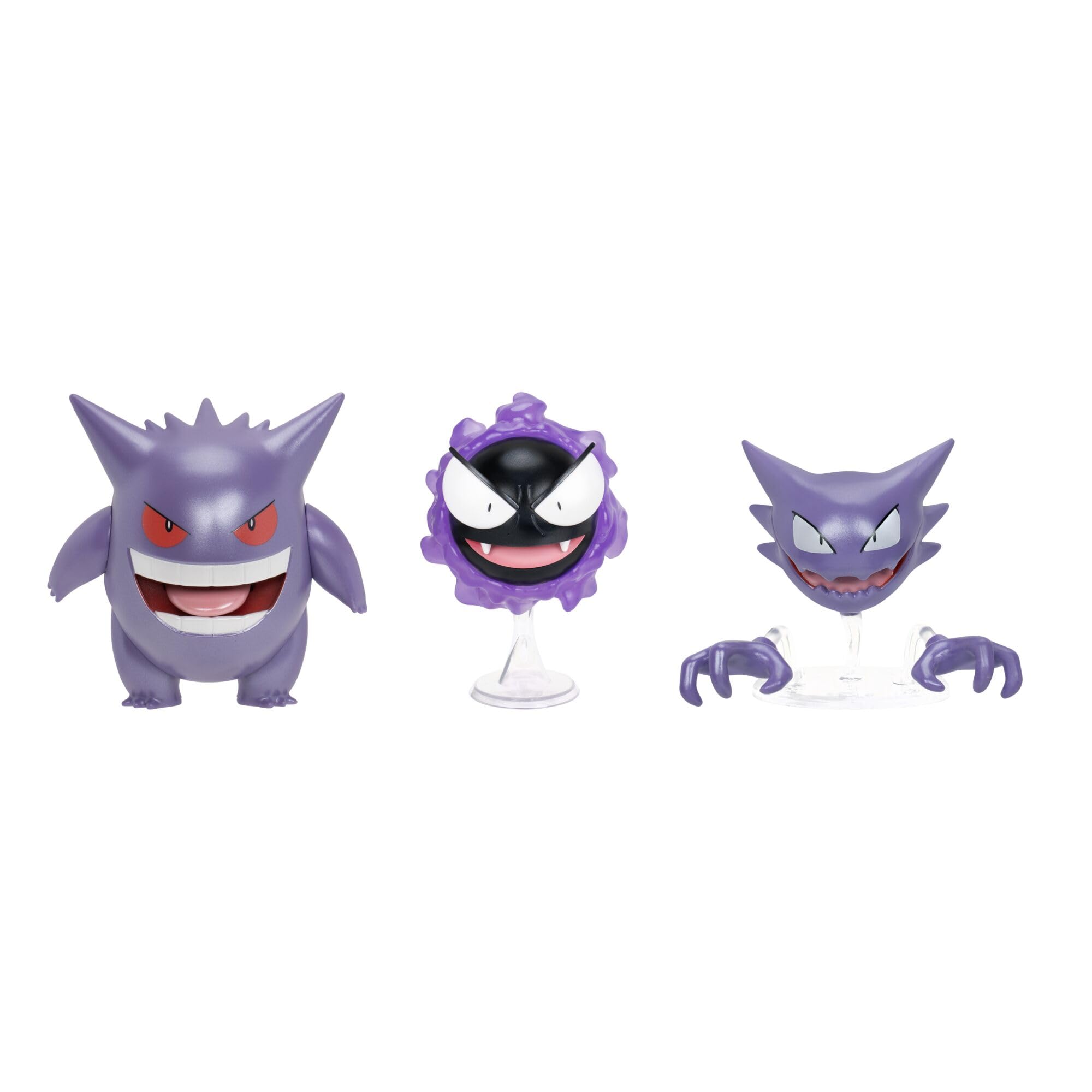 Pokemon Gastly, Haunter, and Gengar Evolution Pack - 3-Inch & 4.5-Inch Figures 1