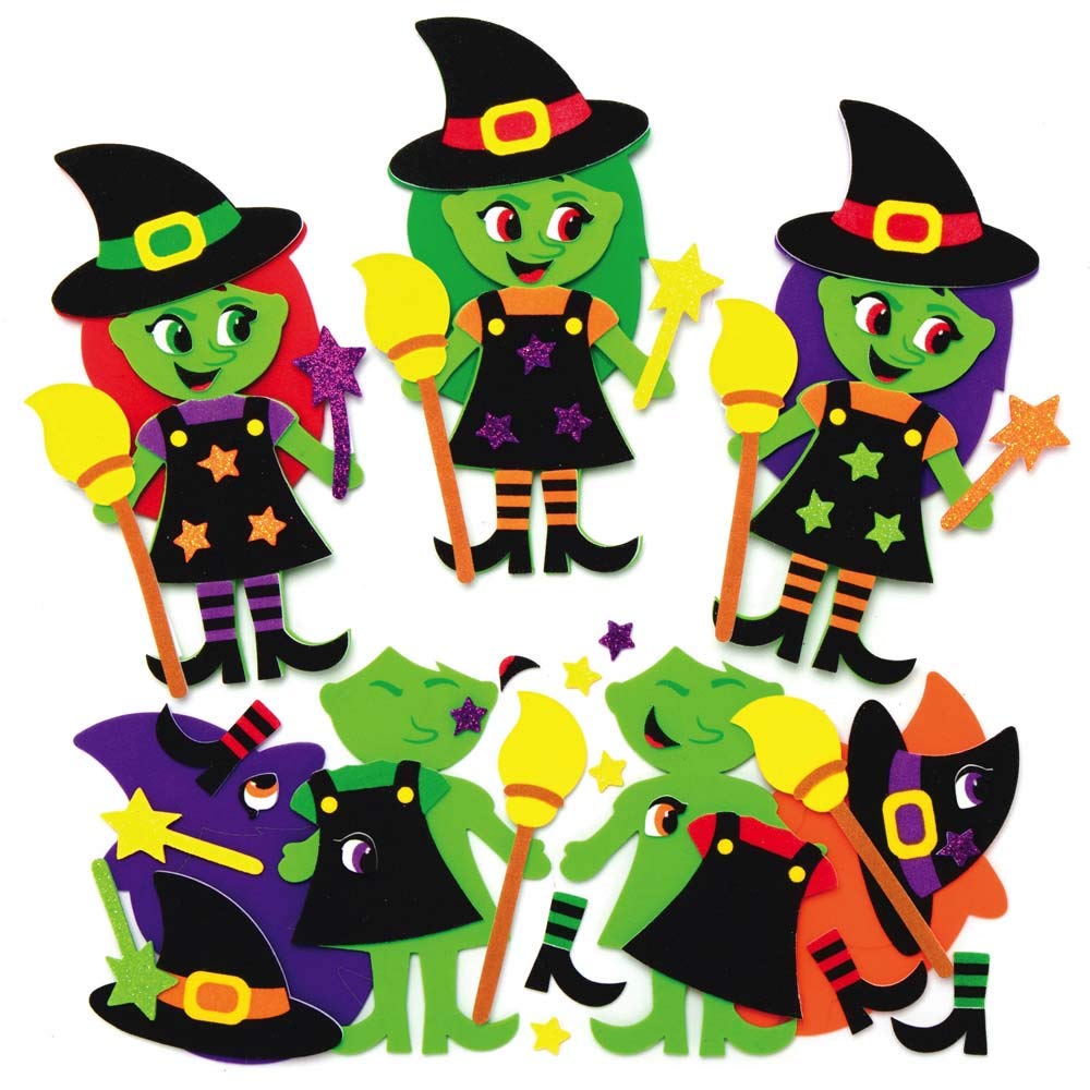 Baker Ross Witch Mix and Match Halloween Decoration Magnet Kits - Pack of 8, Ages 3+ 1