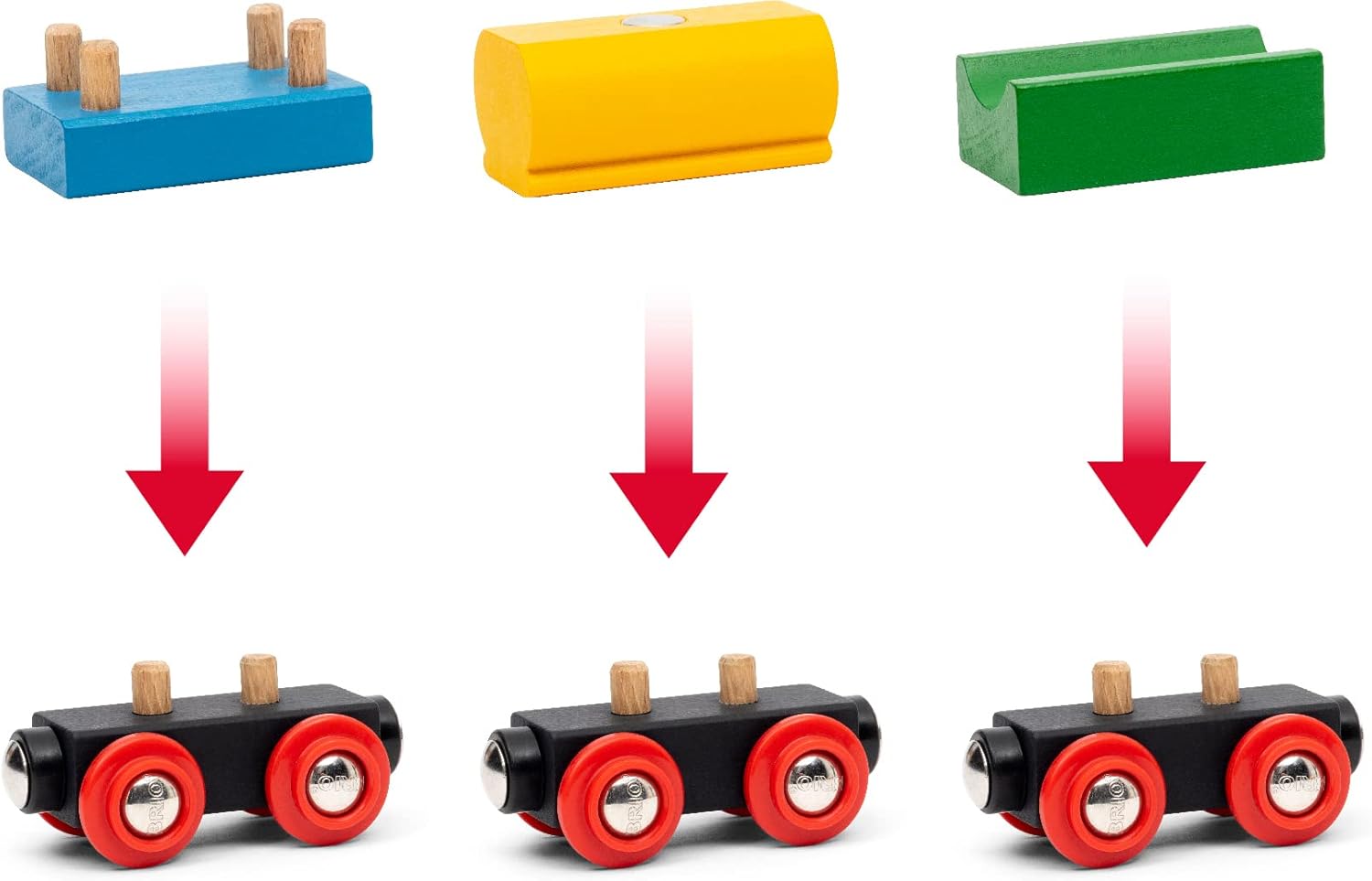 BRIO 65th Anniversary Wooden Railway Train Set - 32-Piece Classic Train Playset for Kids 3+