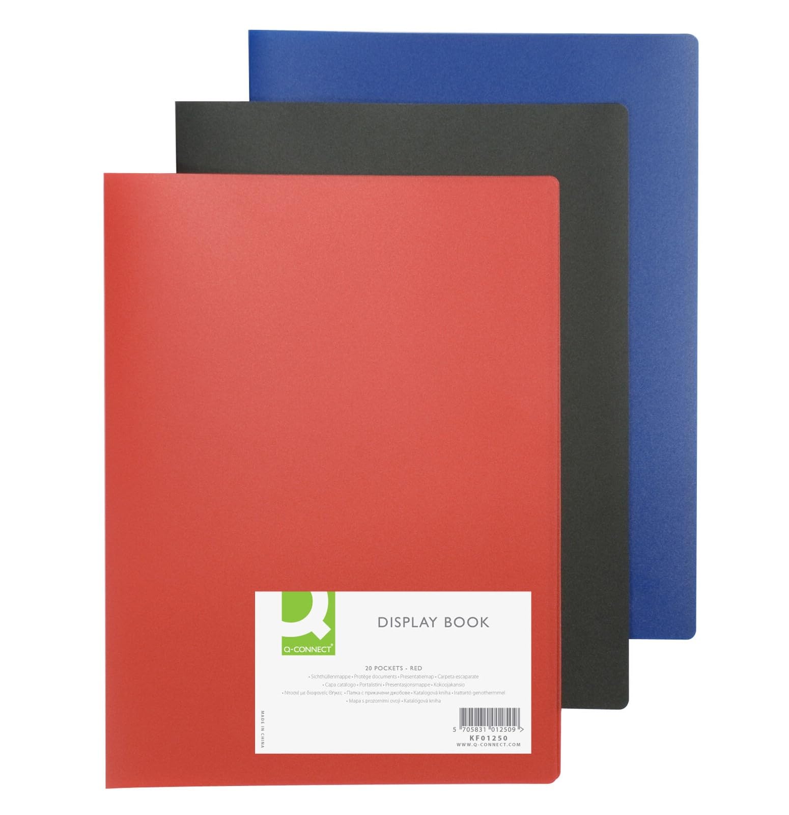 Q-Connect Polypropylene Display Book 20 Pocket Red KF01250 4