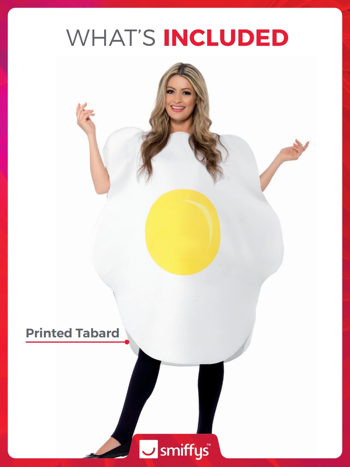 Smiffys Egg Costume - Funny Fancy Dress Tabard | Unisex Adult One Size