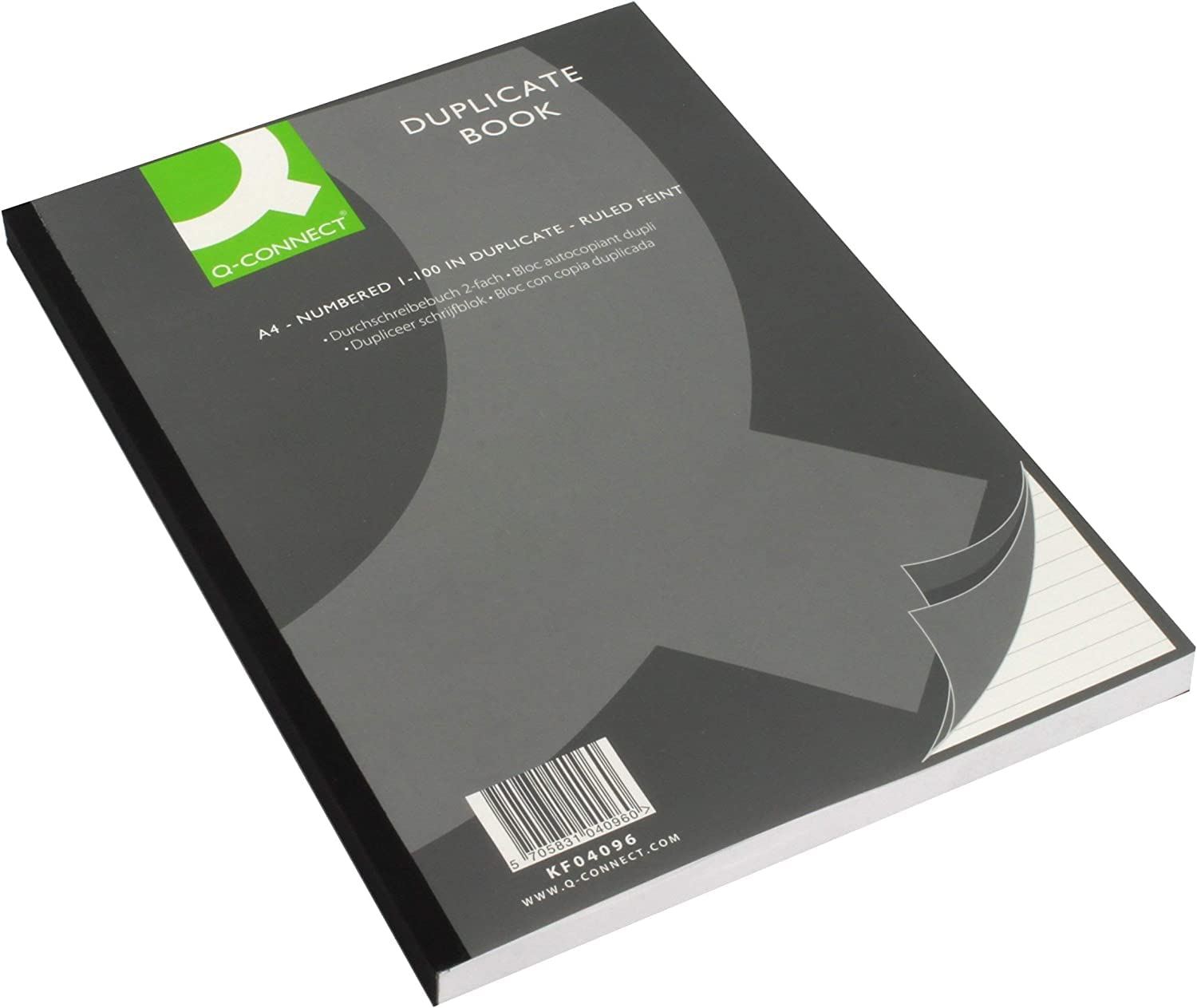 Q-Connect A4 Ruled Feint Duplicate Book | 100 Numbered Sets | 210 x 297 mm