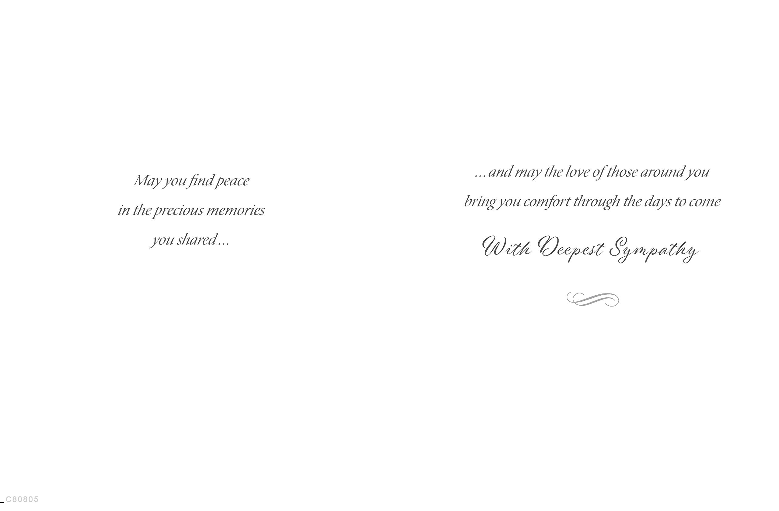 Piccadilly Greetings Sympathy Husband Card - 8 x 6 Inches | Made in UK