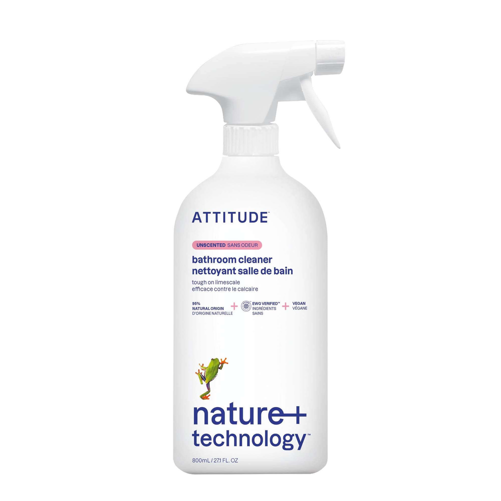 ATTITUDE Bathroom Cleaner Spray - EWG Verified, Plant-Based, Vegan, Streak-Free Shine | 800 ml 1