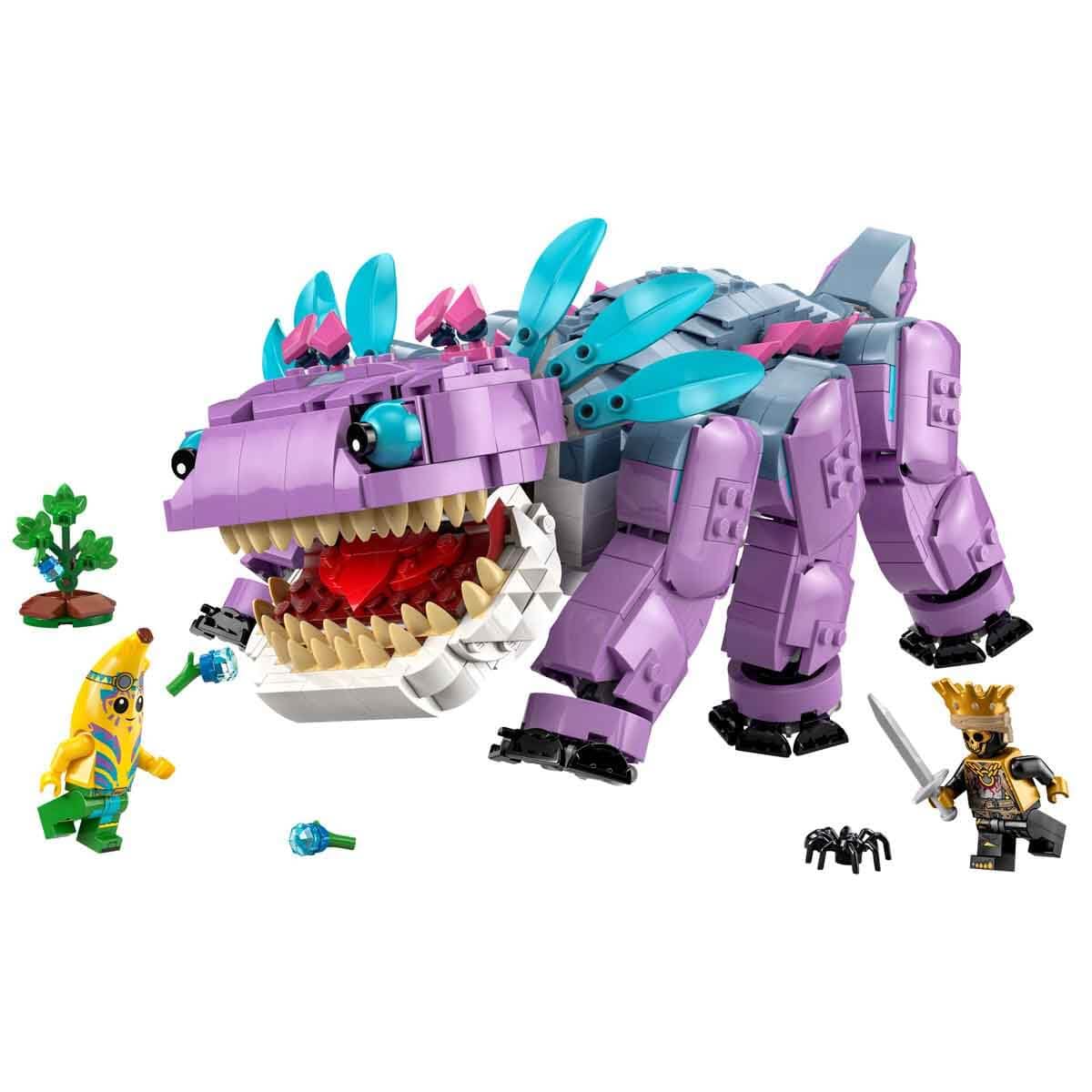 LEGO Fortnite Klombo Figur 77077 – Baubares Dino-Spielzeug mit Oro & Island Peely Minifiguren, Bonus-Outfit im Spiel