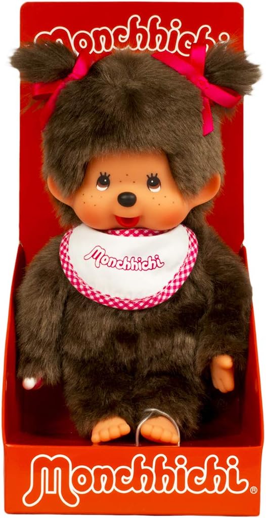 Monchhichi Classic 20cm Pink Girl Doll - Sekiguchi Plush Toy