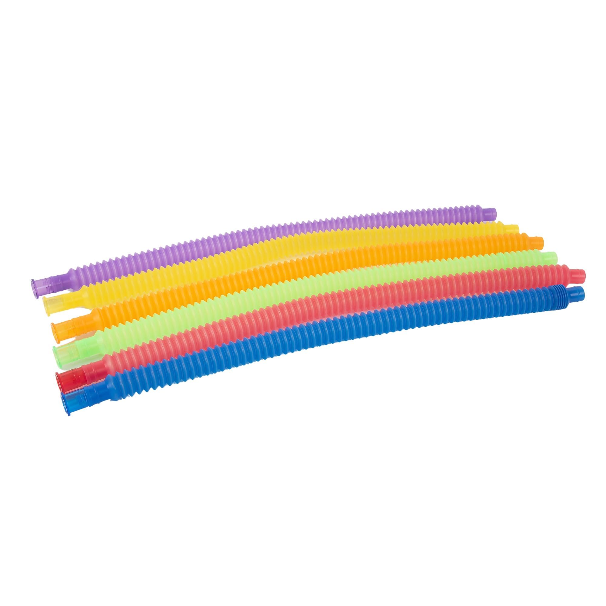 tickit Translucent Colour Expandable Tubes - Set of 6 Sensory Tubes | Acrylic | Large