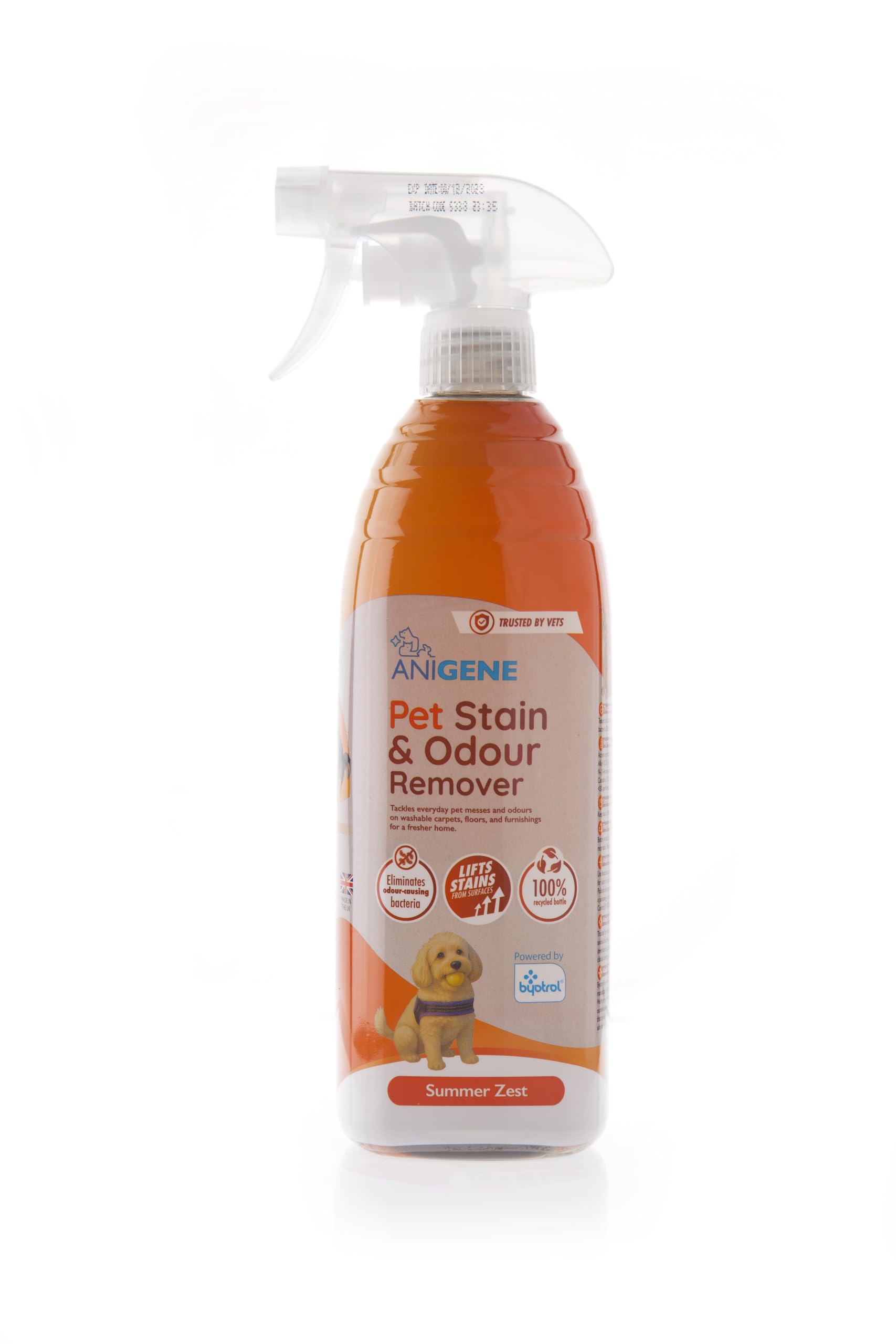 Byotrol ANIGENE Pet Stain & Odour Remover Spray - 750ml Summer Zest | Vet Quality | UK Made 1