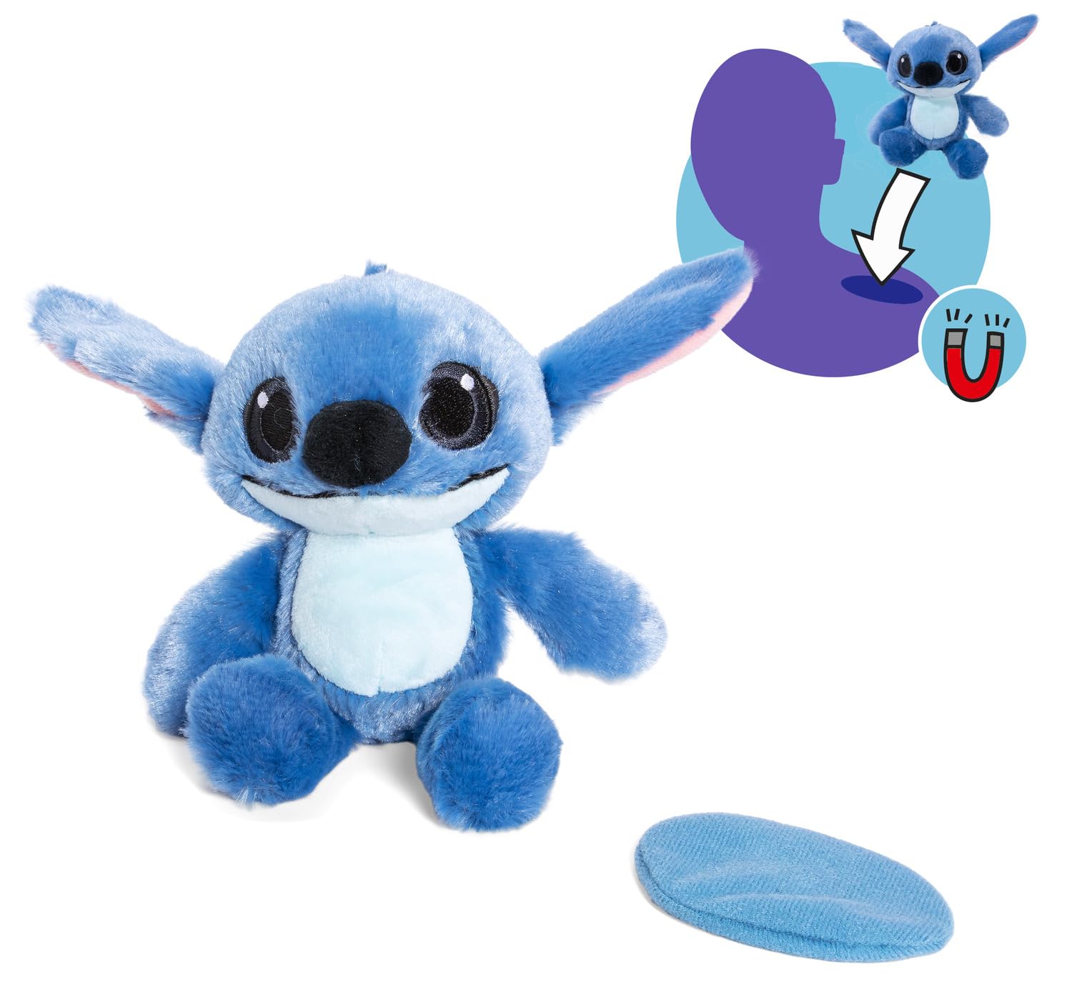 Simba Disney Lilo & Stitch Shoulder Squad Wearable Plush - 13 cm, Magnetic Attachment