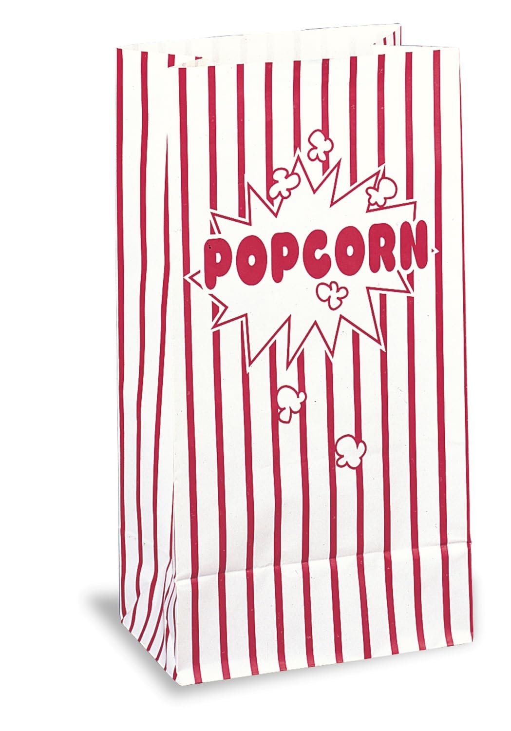 Unique Party Popcorn Bags - Red & White Design | Pack of 10 | Paper
