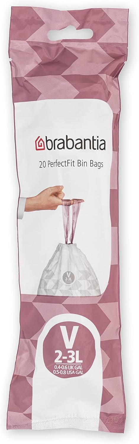 Brabantia - PerfectFit Bin Liners Multipack (Size V/2-3 Litre) Thick Plastic