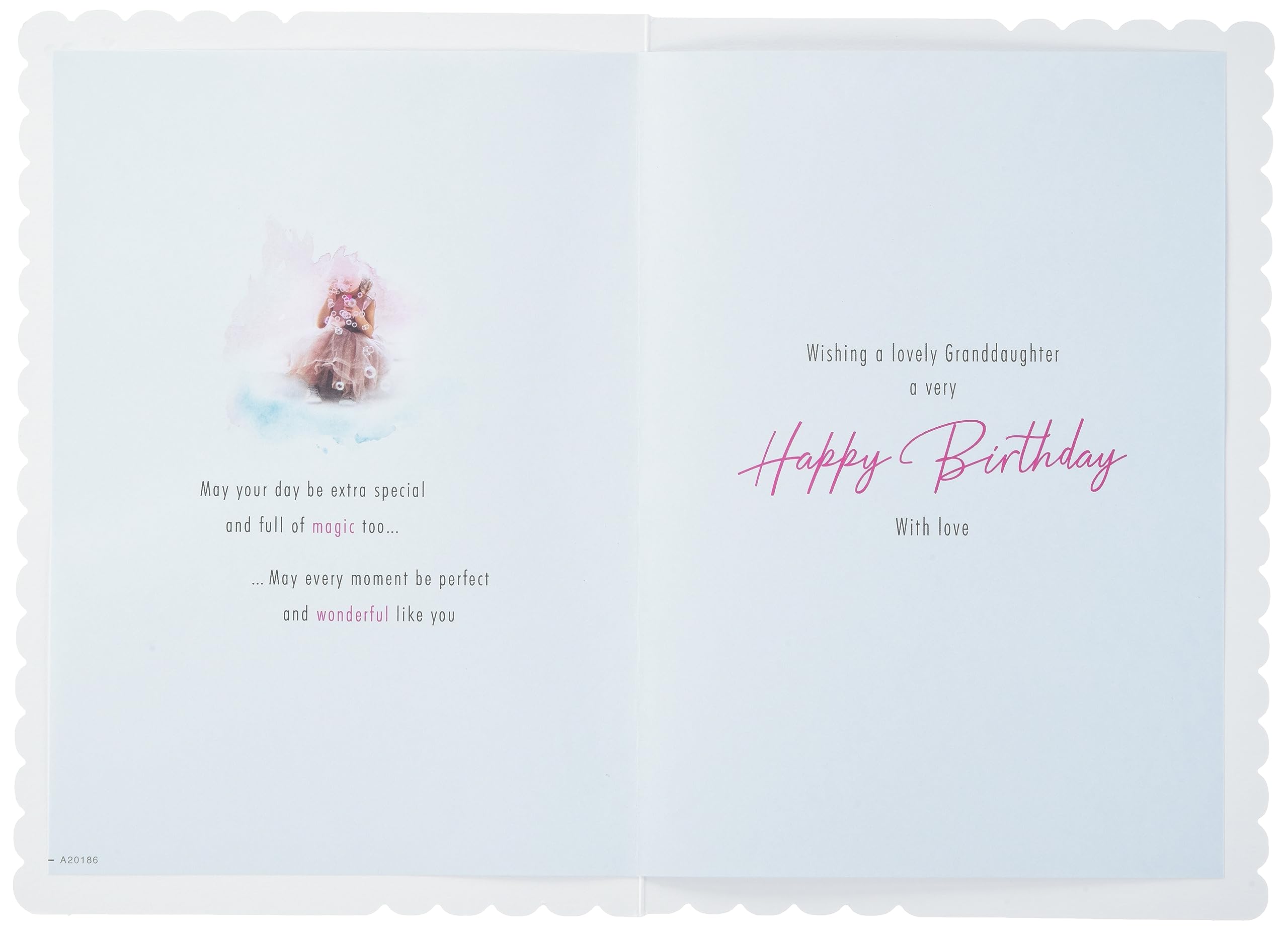 Piccadilly Greetings Birthday Card for Granddaughter | 9 x 6 Inches | Pink