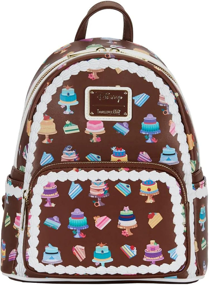 Loungefly Disney Princess Cakes Mini Backpack Shoulder Bag (Brown Leatherette)