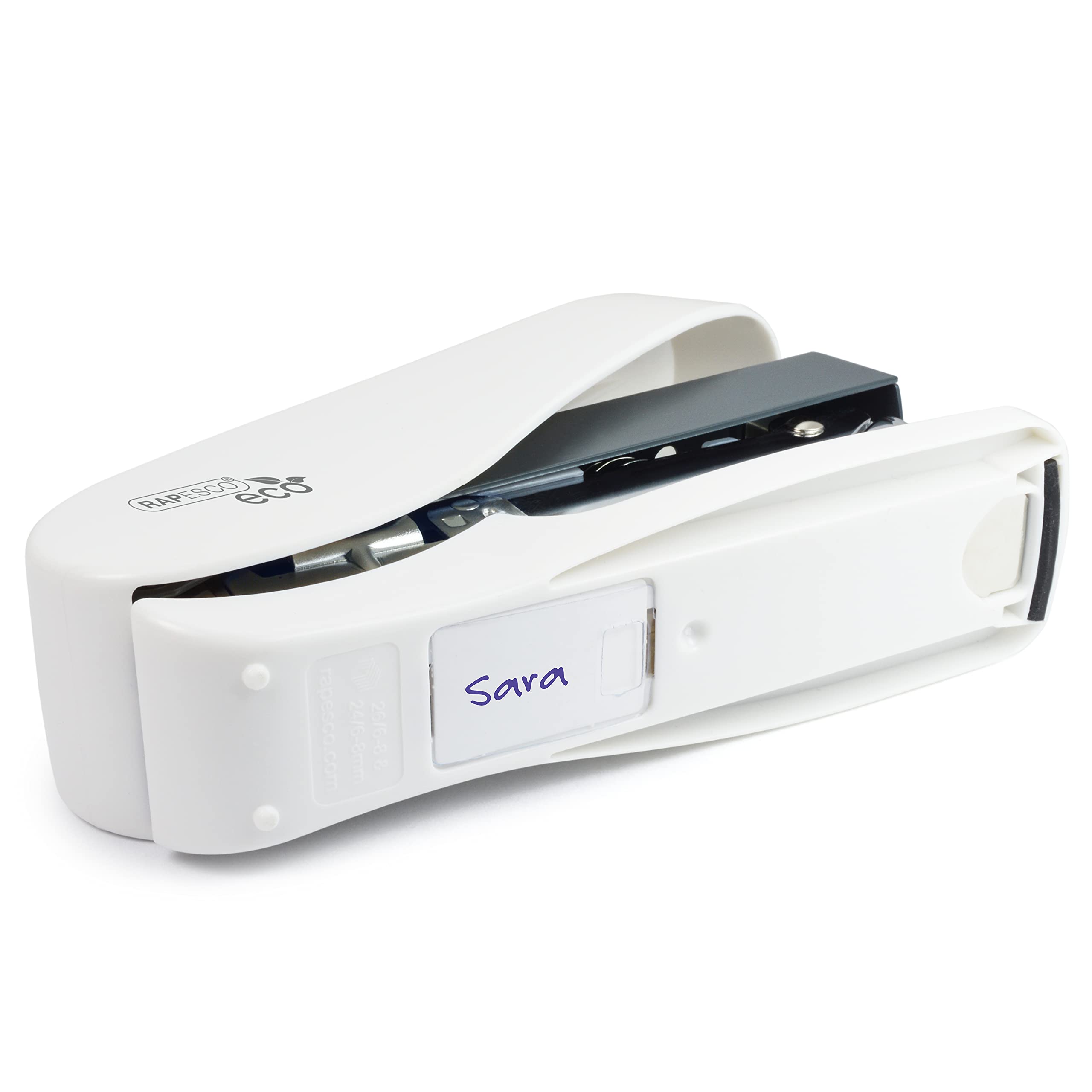 Rapesco 1467 ECO Luna Less Effort Stapler - 50 Sheet Capacity, Front Loading | Soft White 5