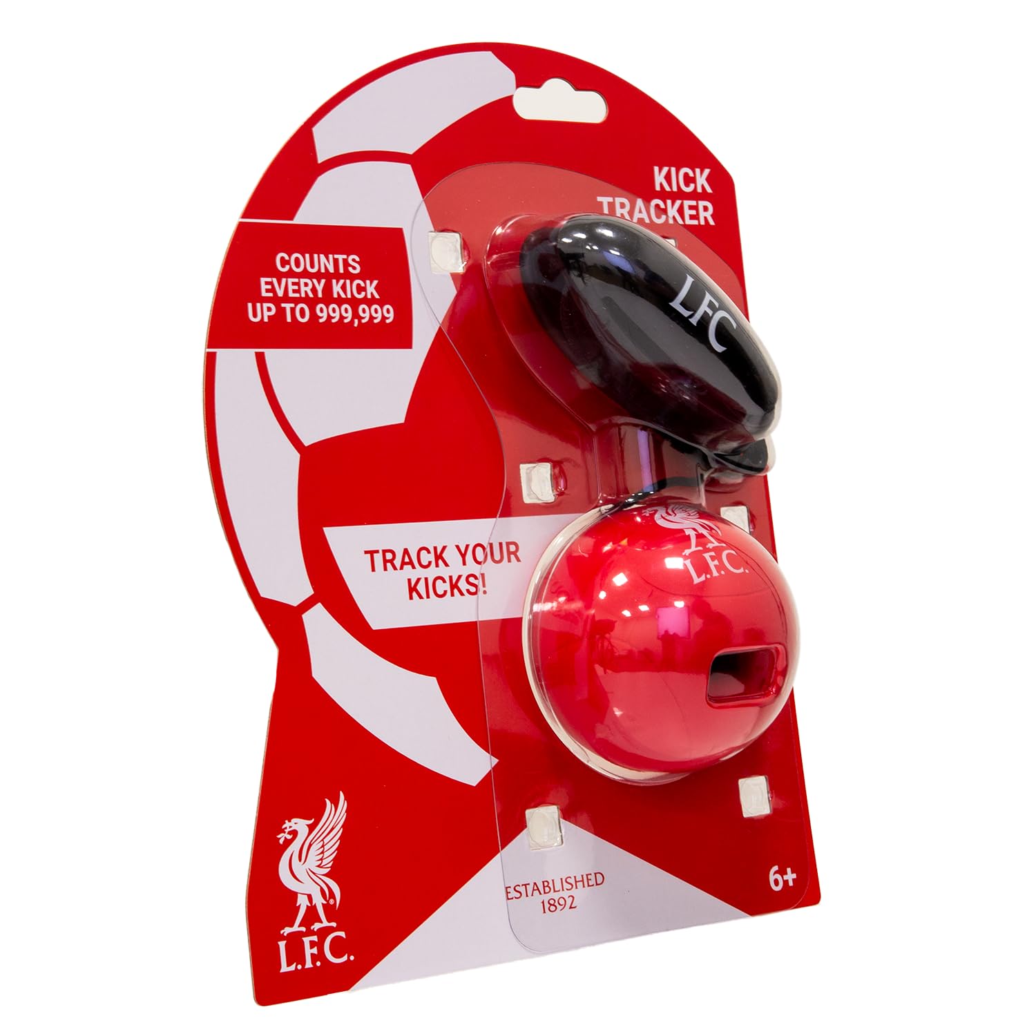 Smart Ball 1002-LFC Kick Tracker - Electronic Football Toy with LCD Display, Red 1