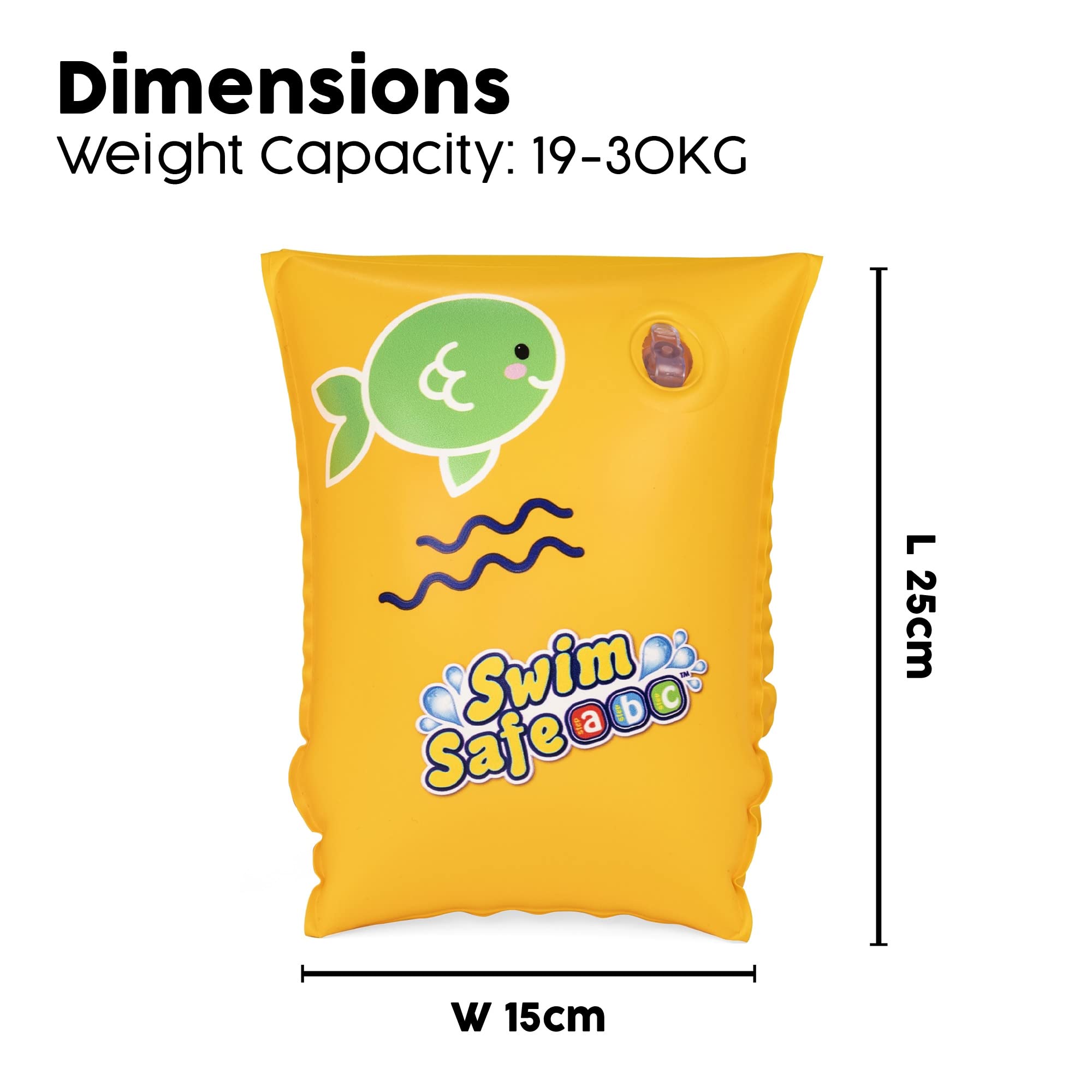 Bestway Swim Safe ABC WonderSplash Inflatable Armbands - Step C, Ages 3-6, Yellow 3
