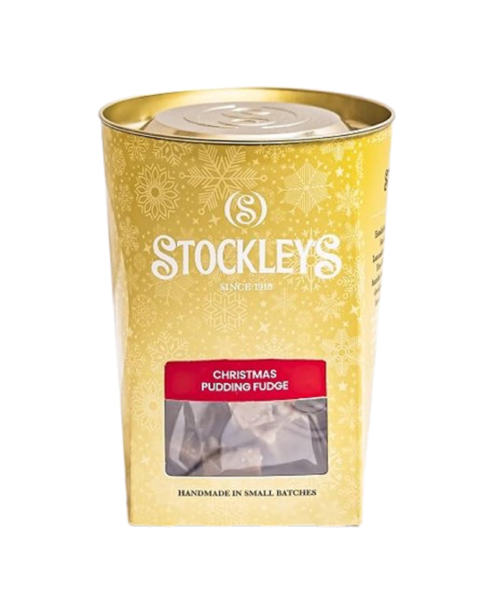 Stockley's Christmas Pudding Fudge Treat Carton - 220g Fruity Festive Fudge with Citrus Peel & Raisins