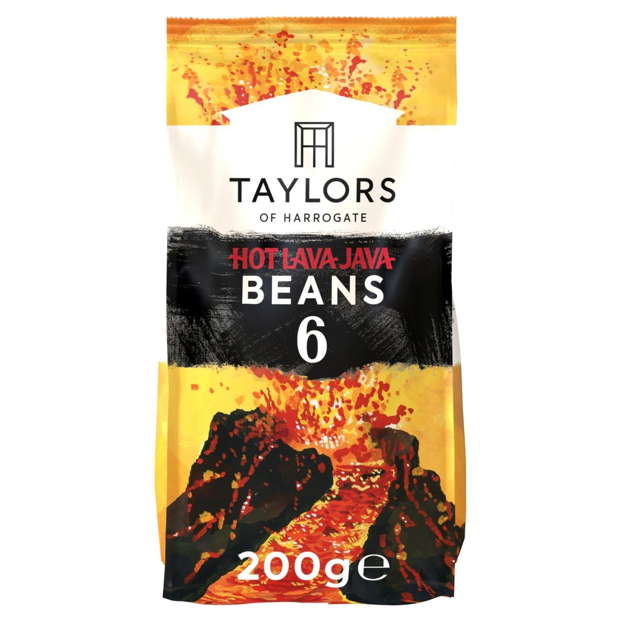Taylors of Harrogate Hot Lava Java Whole Coffee Beans - Extra Dark Roast, Smoky Notes, 200g 1