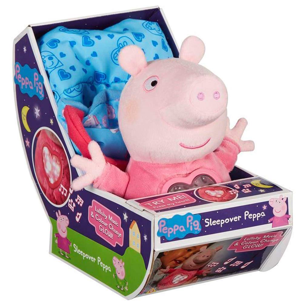 Peppa Pig Sleepover Plush Toy - Musical Night-Light with Sleeping Bag