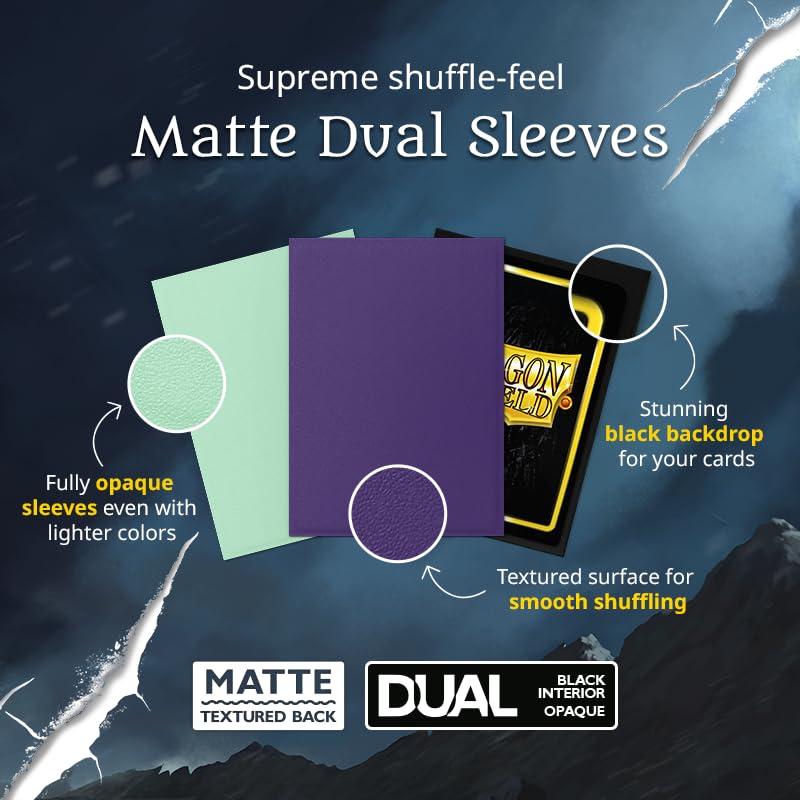 Dragon Shield AT-15005 Dual Matte Snow Sleeves - Standard Size, 100 Count | Durable Plastic 4