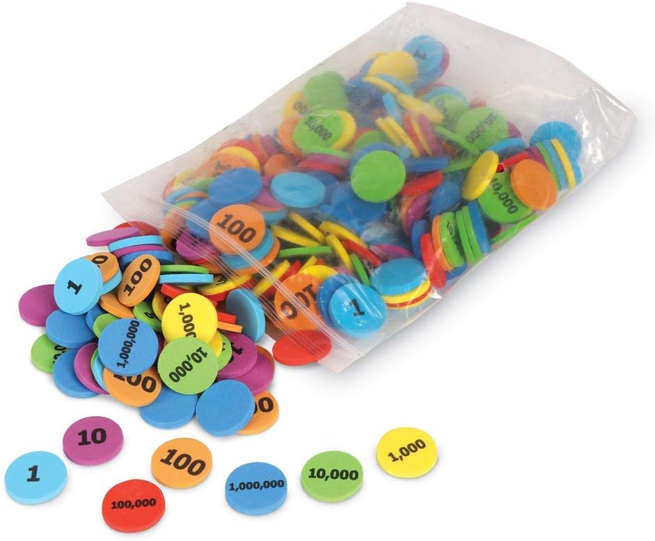 Learning Resources Place Value Disks - Educational Math Manipulative for Ages 4-8 2