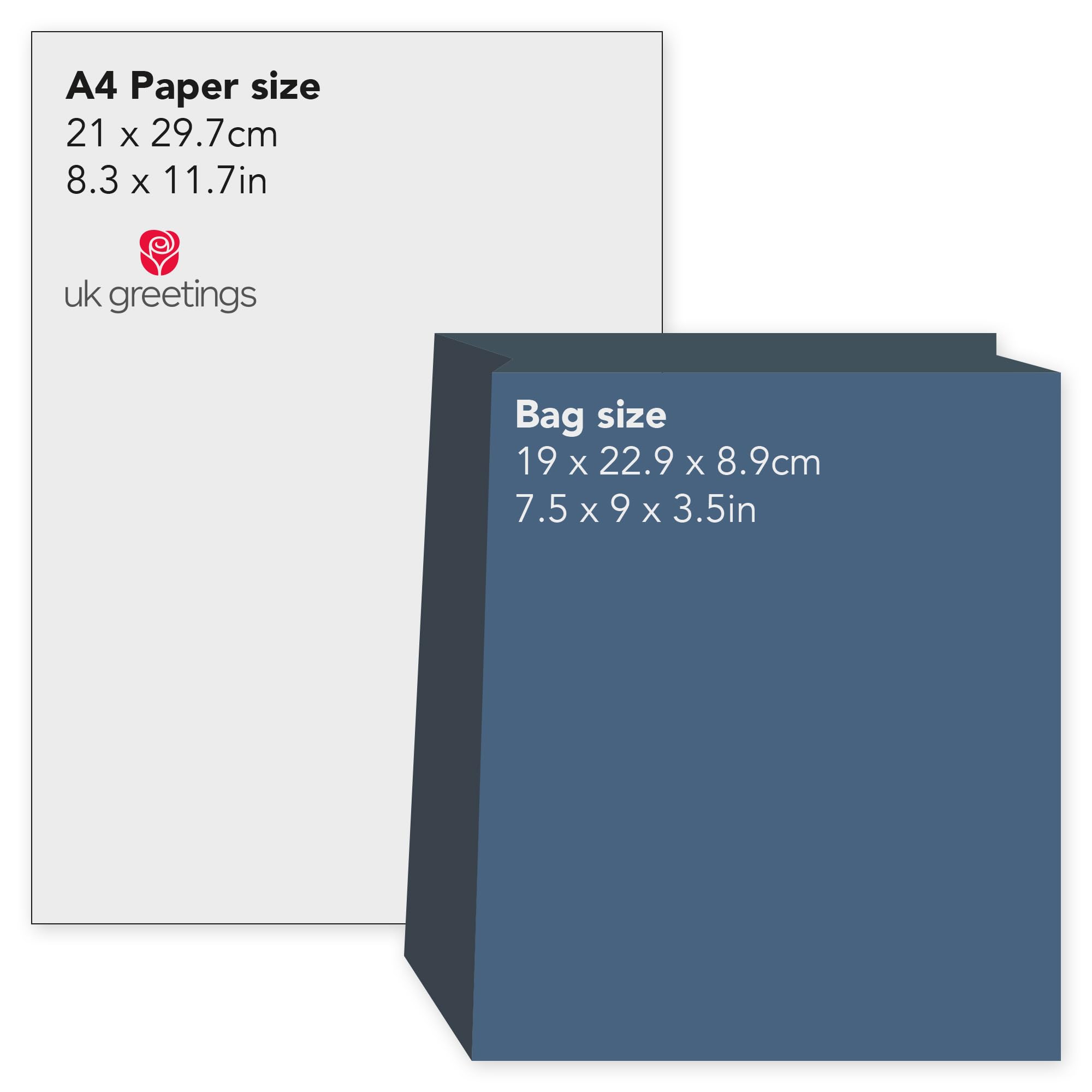 UK Greetings Medium Gift Bag - Pink with Graphite Design & Foil Tag | 22.8 x 19 cm 6