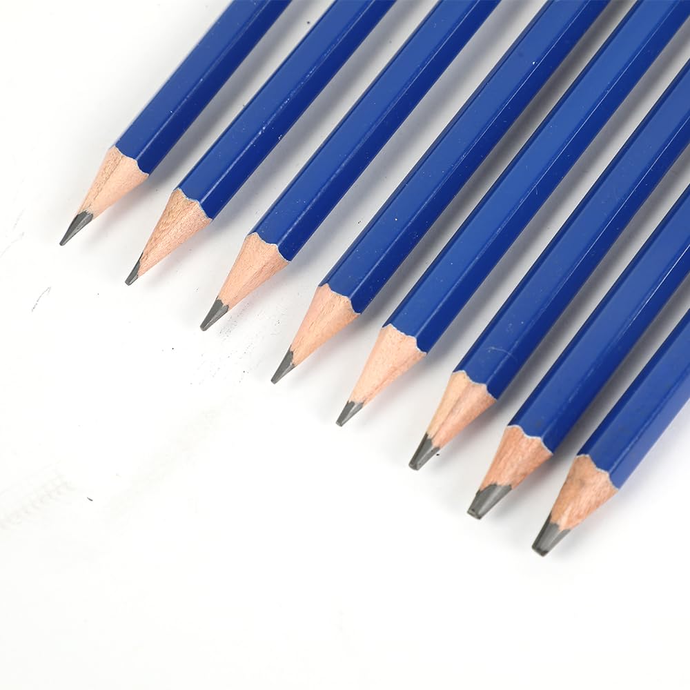 ANSIO Drawing Pencils Set of 8 - 2H, 4H, HB, B, 2B, 4B, 6B, 8B Graphite Sketching Pencils | Wood Material 2