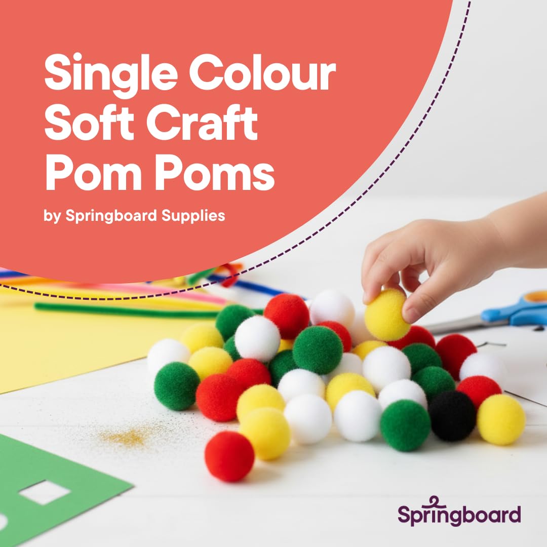 Springboard Supplies Red Pom Poms Pack of 80 | Plush Material | Fine Motor Skill Development