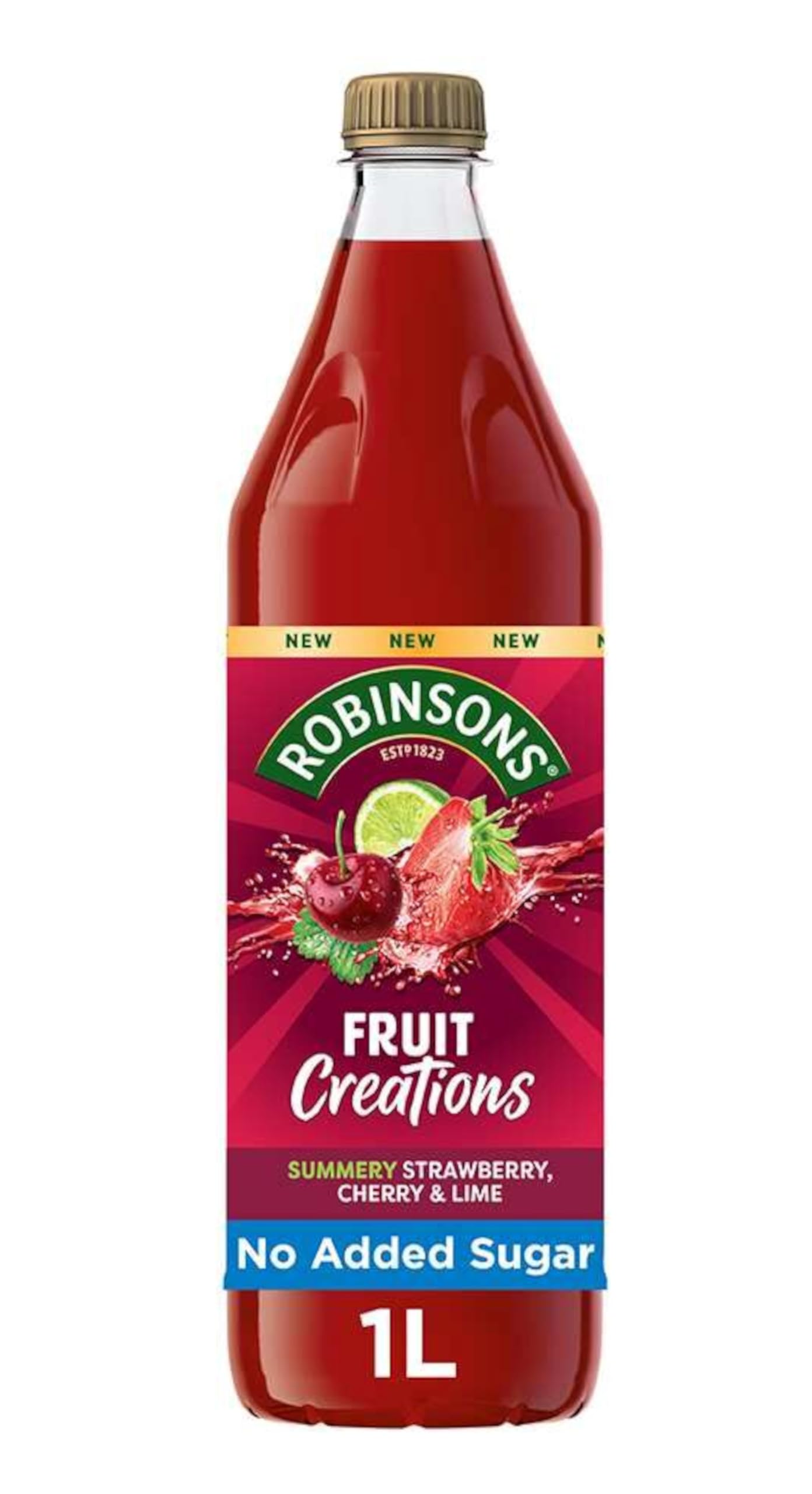 Robinsons Fruit Creations Real Fruit Squash Strawberry, Cherry & Lime | 1L Squash | No Added Sugar 1