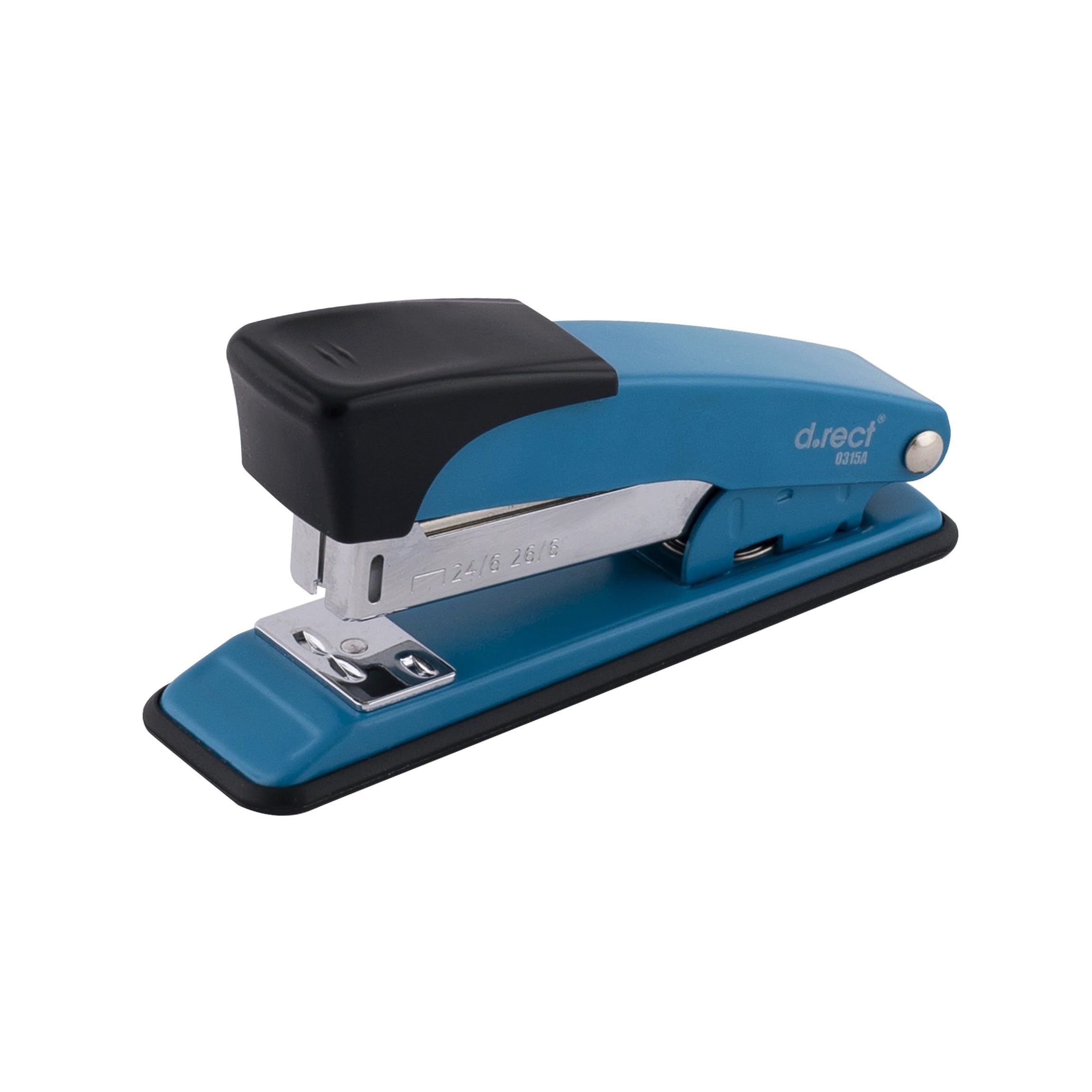 D.RECT 315A Metal Desktop Stapler - 30 Sheet Capacity | 50mm Depth | Blue
