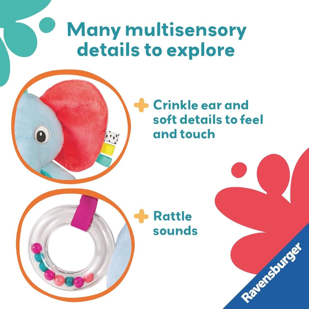 Ravensburger Explore & Play Elephant - Sensory Plush Toy for Babies 0 Months+ 10