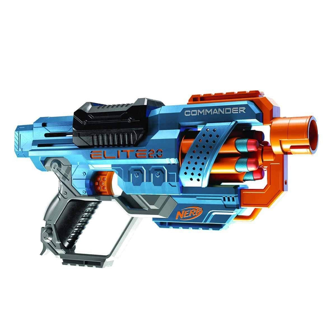 Nerf Elite 2.0 Commander RD-6 Blaster - 6-Dart Drum, Slam Fire, Tactical Rails - Ages 8+