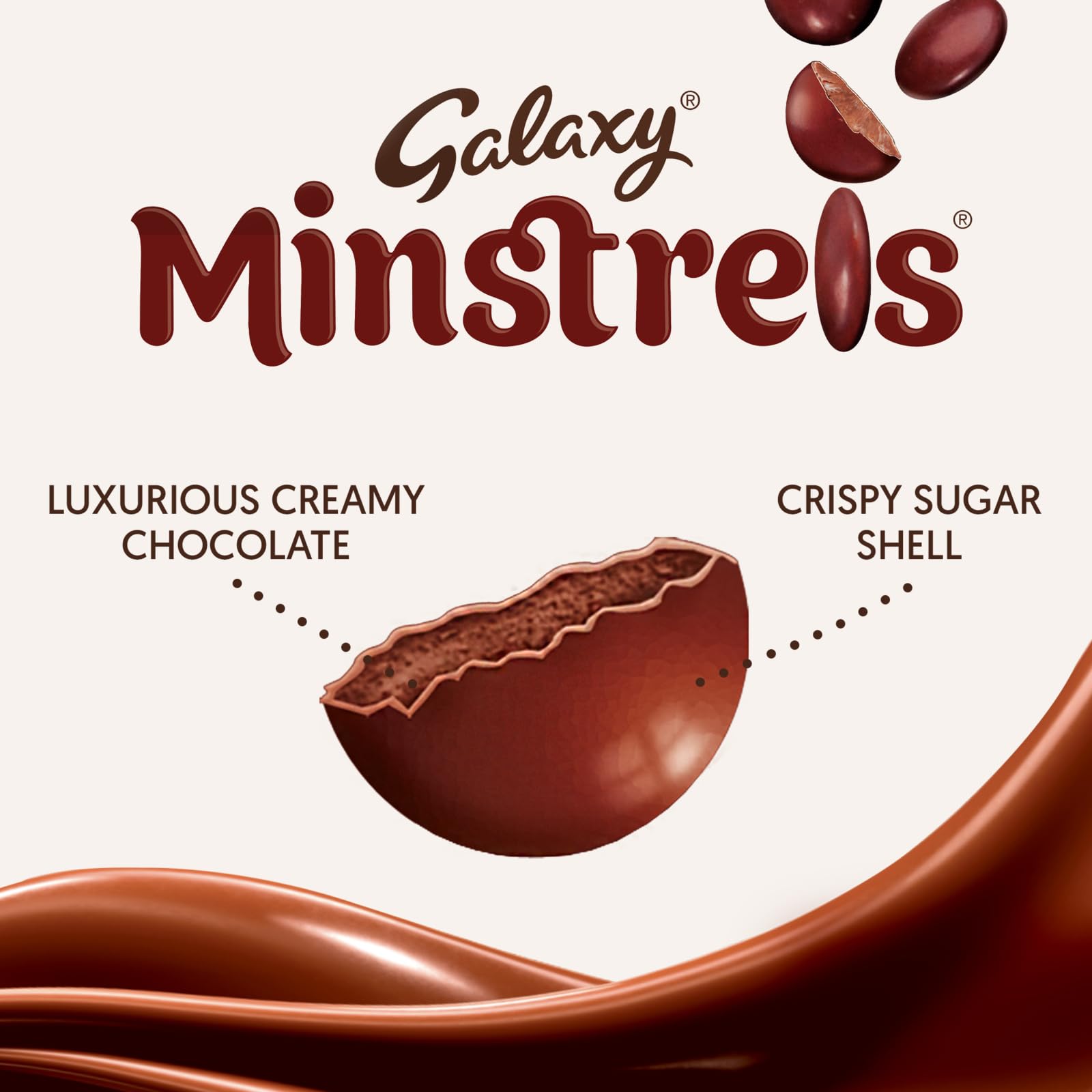 Galaxy Minstrels Milk Chocolate Bulk Box - 40 x 42g Bags, Smooth Chocolate with Crisp Sugar Shell 3