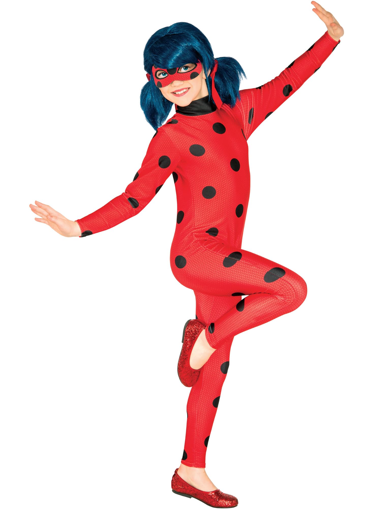 Rubies Official Miraculous Ladybug Child Costume with Eye Mask | Size 7-8 | Polyester