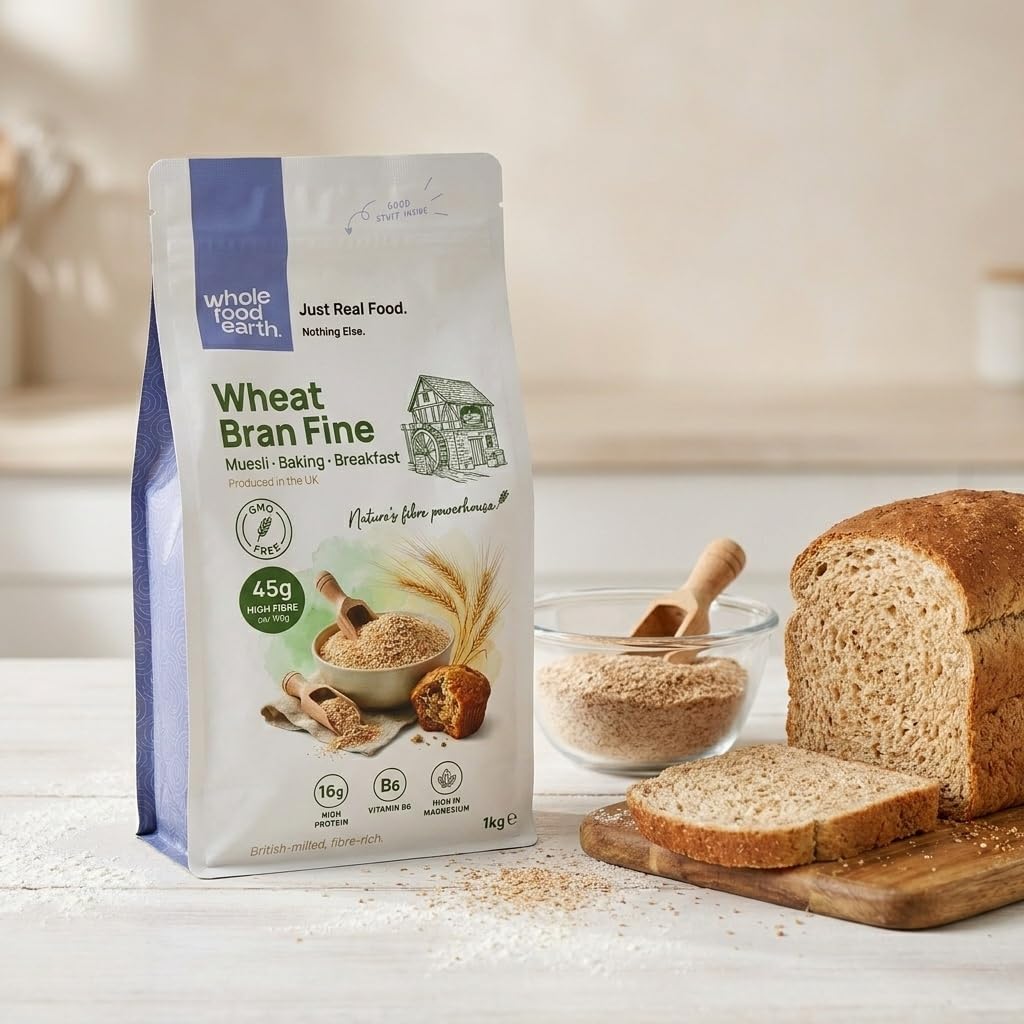 Wholefood Earth Fine Wheat Bran - 1 kg | High Fibre & Protein | GMO Free 4