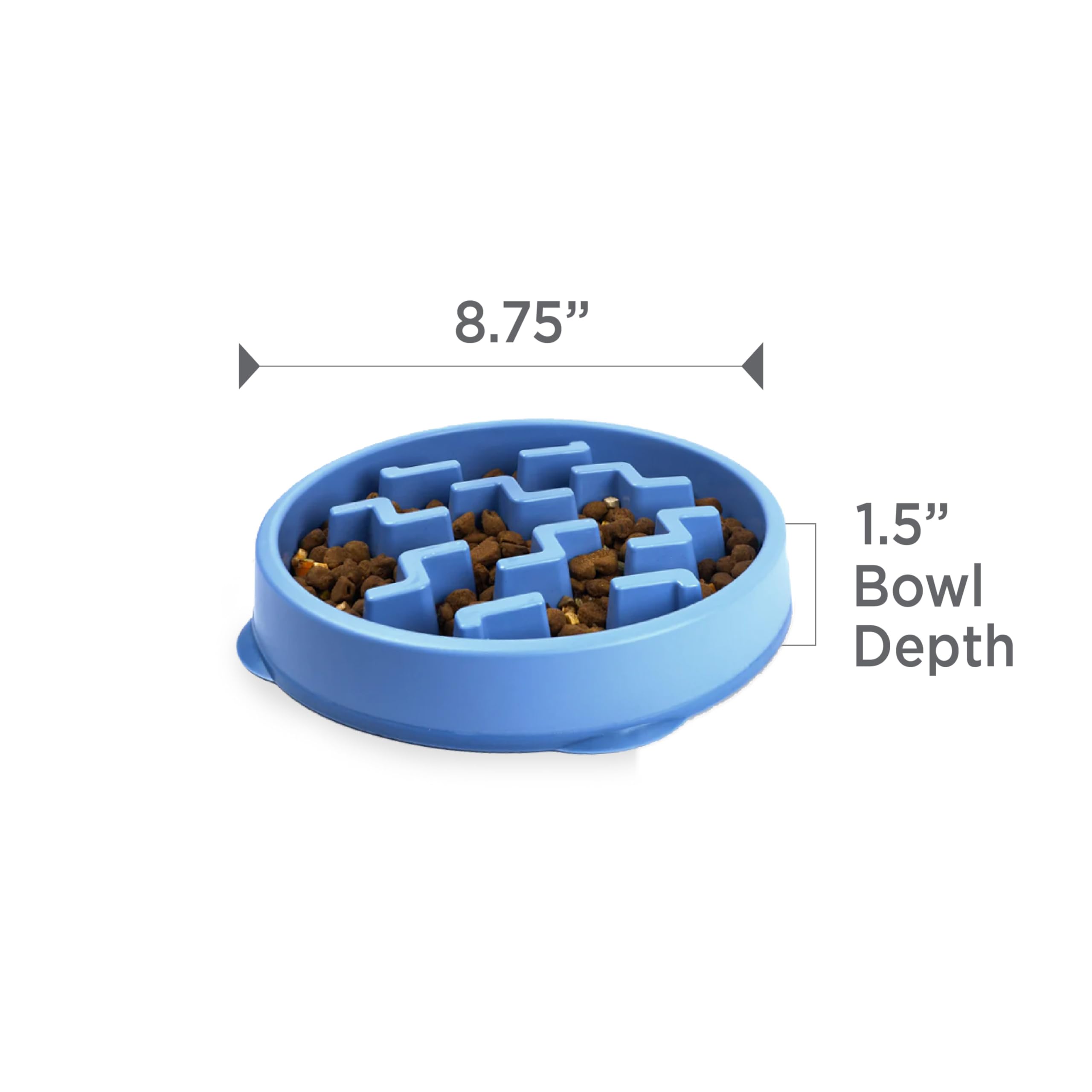 Outward Hound Slow Feeder Dog Bowl - Reduces Bloat, Improves Digestion | Medium, Blue 7