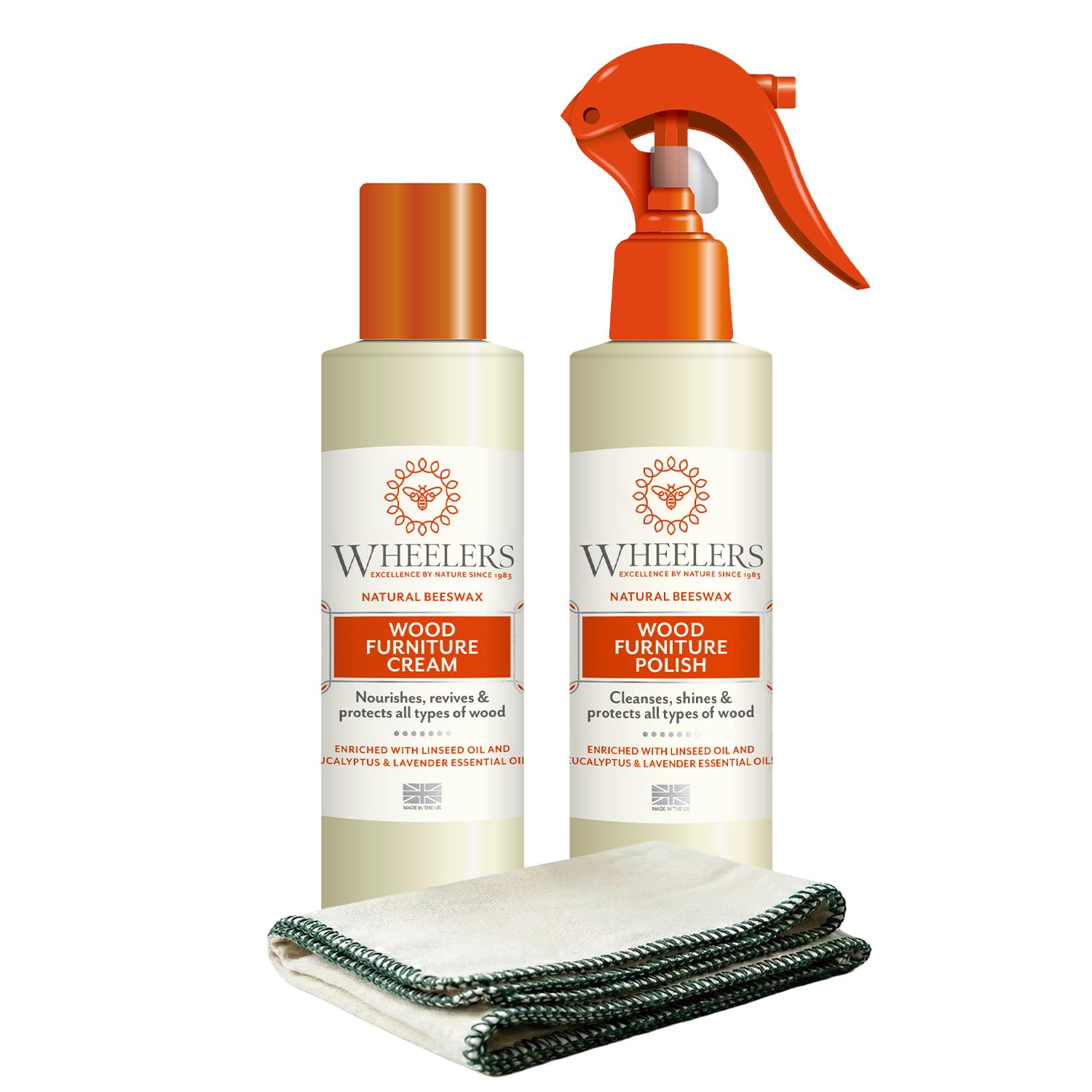 Wheelers Natural Beeswax Wood Care Kit - Restores & Protects All Wood Types | Eucalyptus & Lavender Scent 1