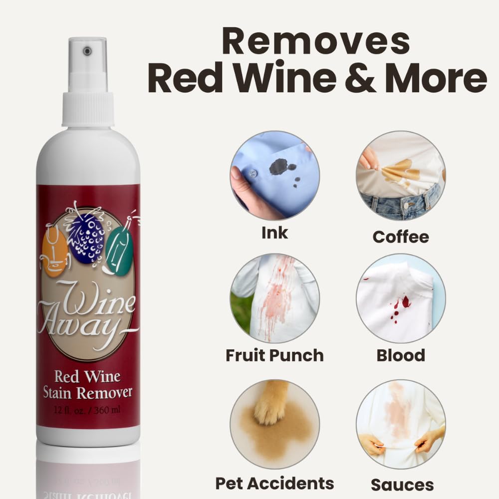 Wine Away Red Wine Stain Remover Spray - Organic, Citrus Scent | 12 fl oz 3