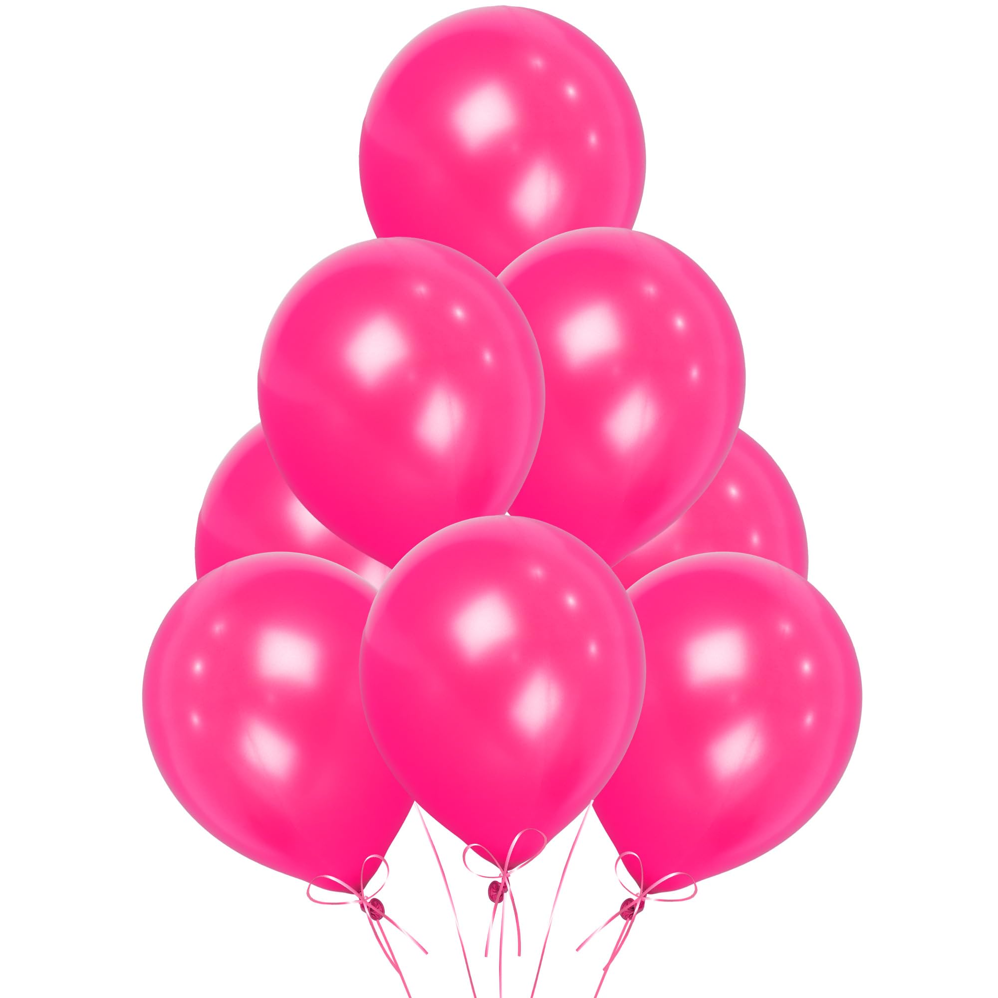 SHATCHI Fuchsia Pink Balloons - 25 Pack, 12 Inch Thick Latex, Biodegradable | Supports Helium & Air 1