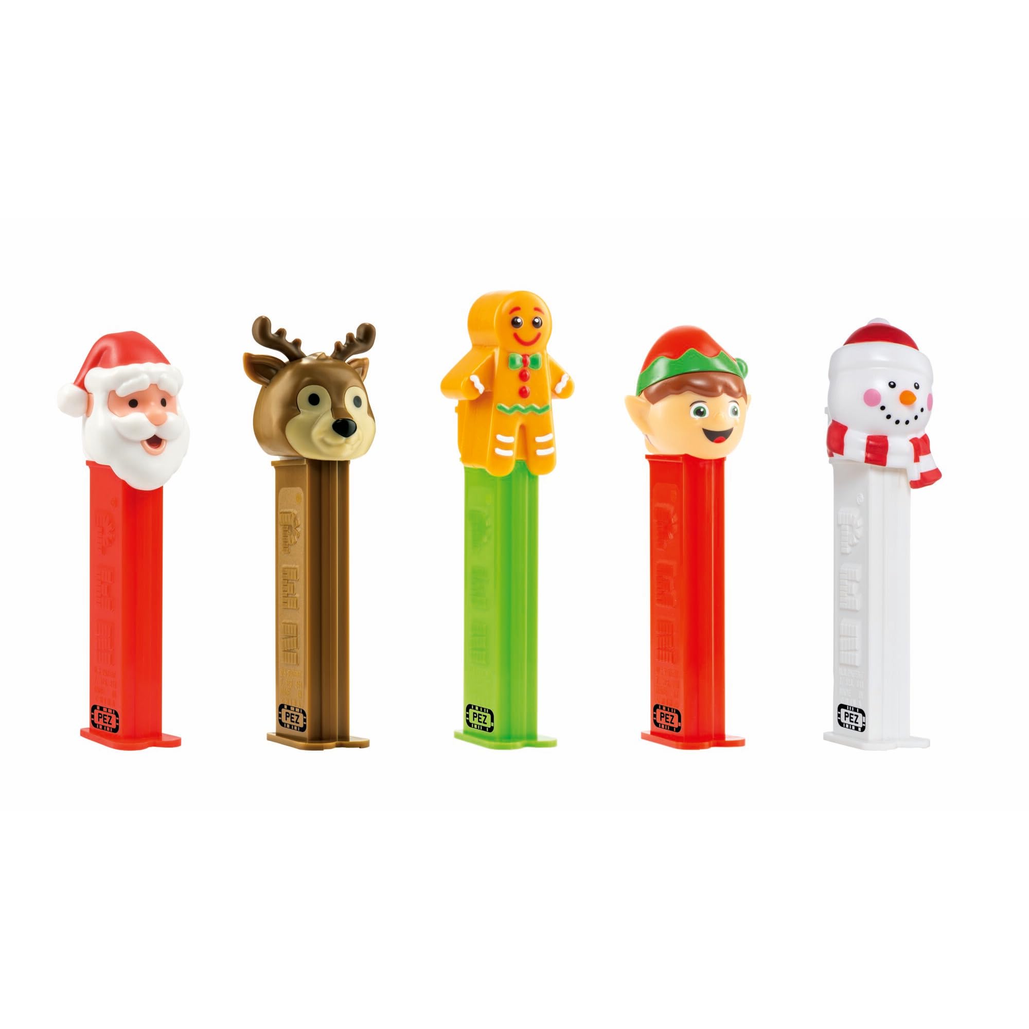 PEZ Christmas Themed Sweet Dispenser Multipack - Santa, Reindeer, Polar Bear, Snowman with Strawberry & Lemon Candy Refills 11
