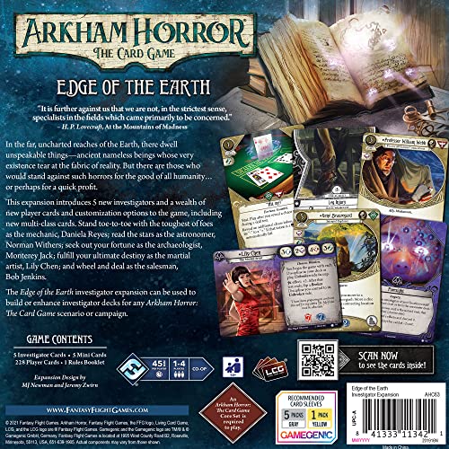 Fantasy Flight Games Arkham Horror: The Card Game Edge of the Earth Investigators Expansion