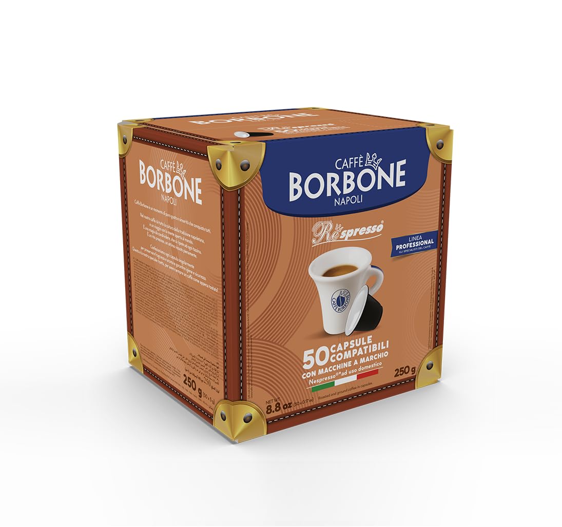 CAFFÈ BORBONE Respresso Gold Blend Coffee Capsules - 50 Count | Nespresso Compatible | Intensity 7.5