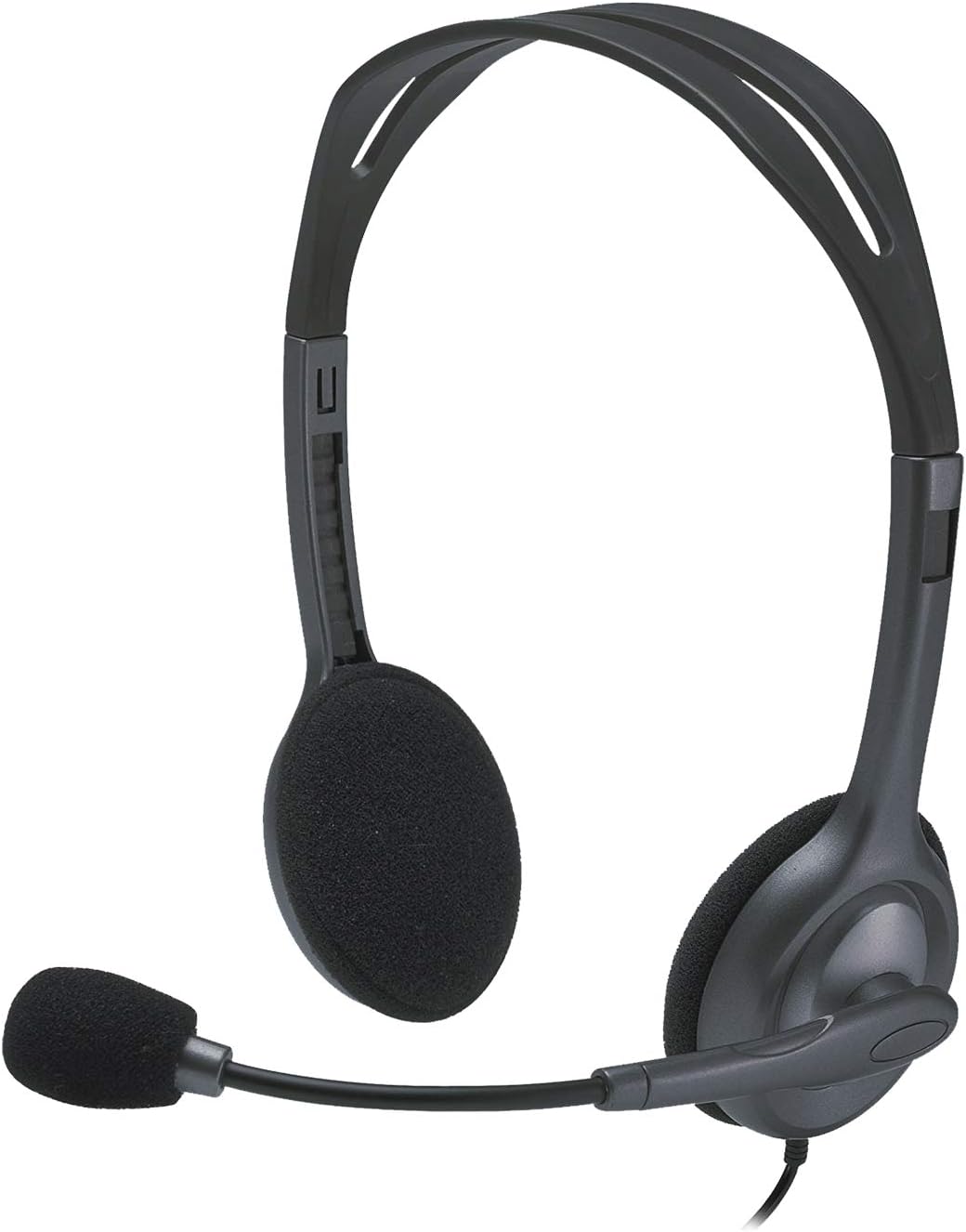 Logitech H111 Kabelgebundenes Stereo-Headset mit Mikrofon mit Geräuschunterdrückung und 3,5-mm-Klinkenstecker für PC, Mac, Laptop, Smartphone, Tablet – Schwarz