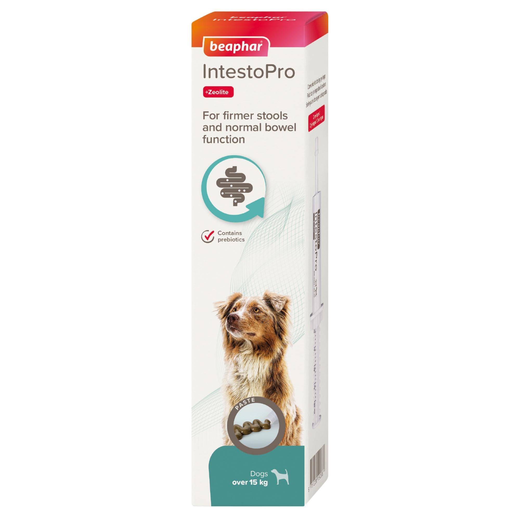 Beaphar IntestoPro Prebiotic Stool Firming Paste for Medium and Large Dogs | 2 x 20ml Tubes