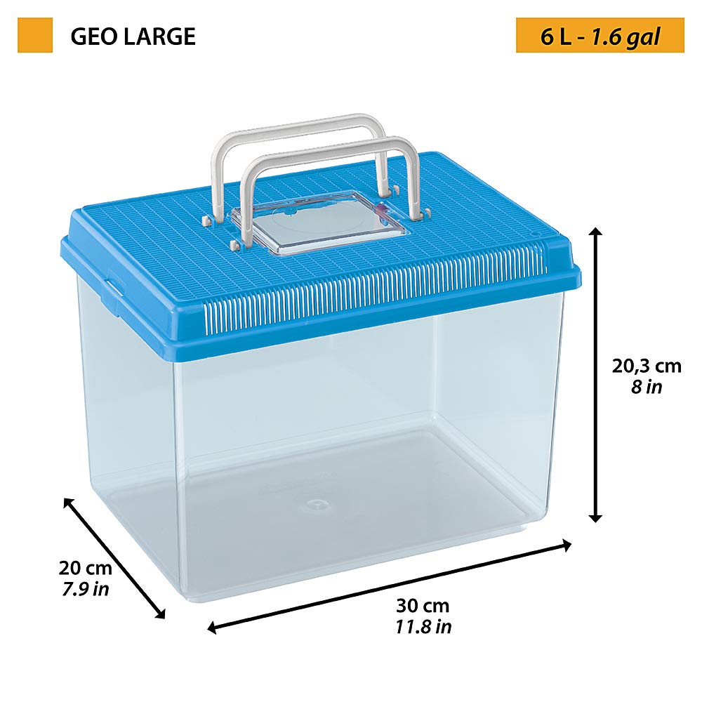 Ferplast Geo Large Plastic Aquarium Tank - 6 Litre Capacity | Transparent Blue Container 2