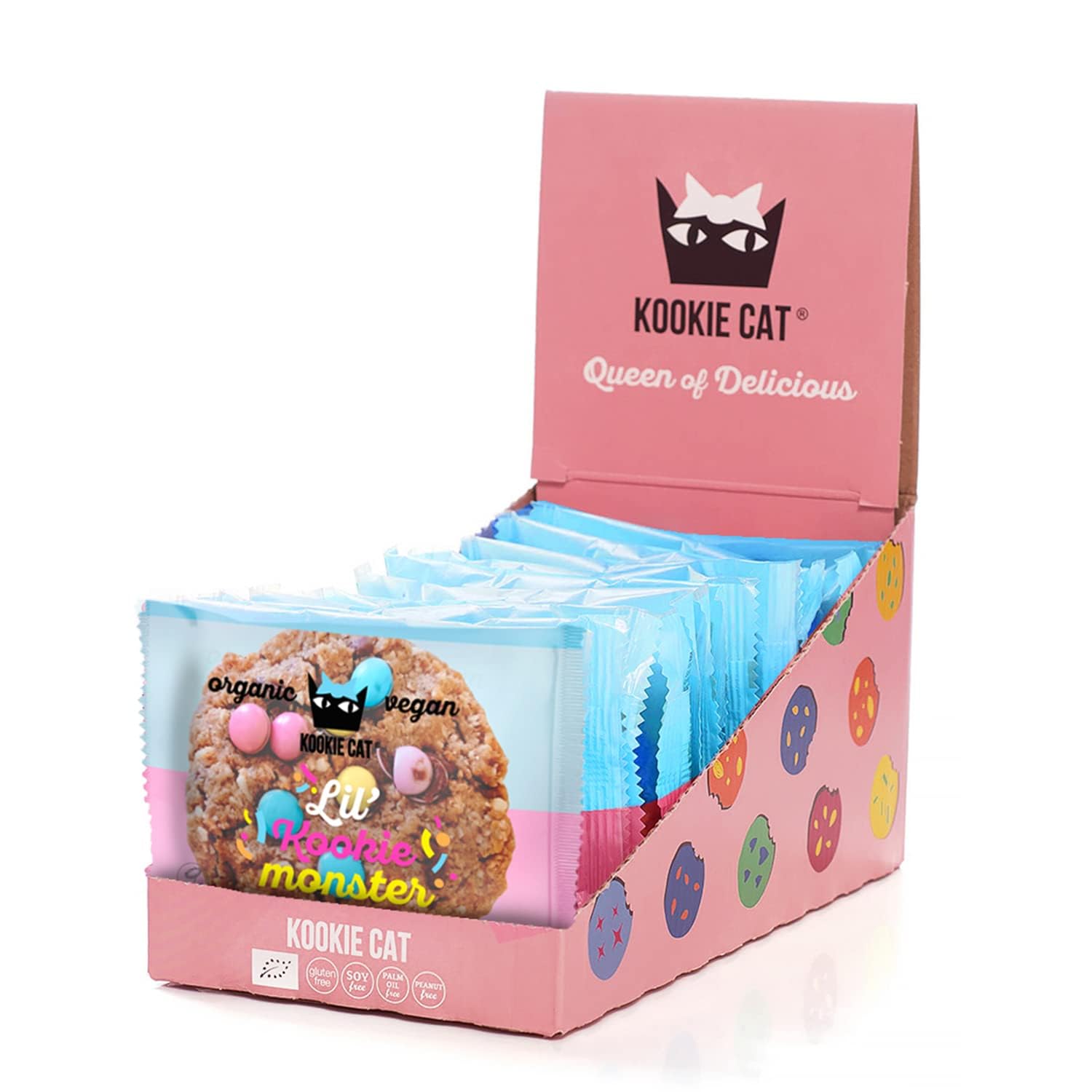 Kookie Cat Lil’ Kookie Monster - Vegan Gluten-Free Cookies, Individually Wrapped