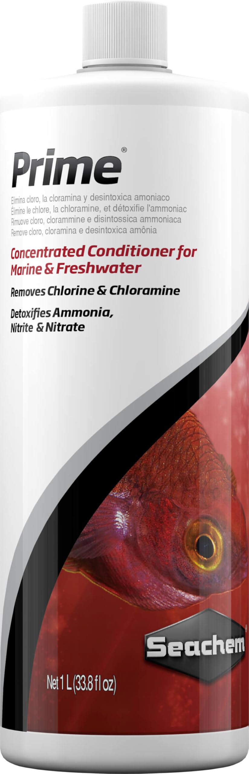 Seachem Prime Concentrated Water Conditioner - Removes Chlorine & Chloramine, Detoxifies Ammonia | 1000 ml
