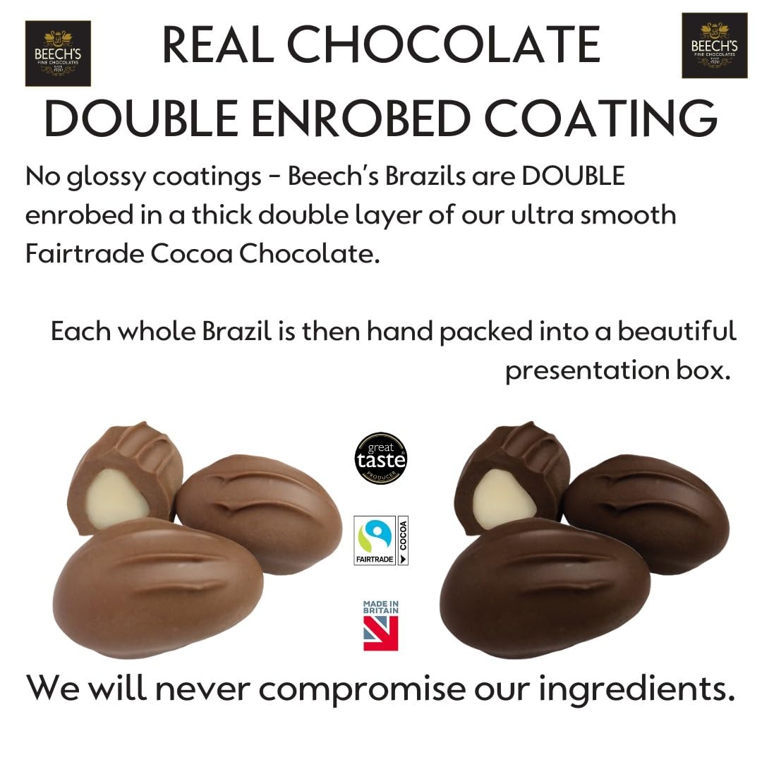 BEECH'S Luxury Milk Chocolate Brazils - Handmade Artisan Quality | 145g Pack